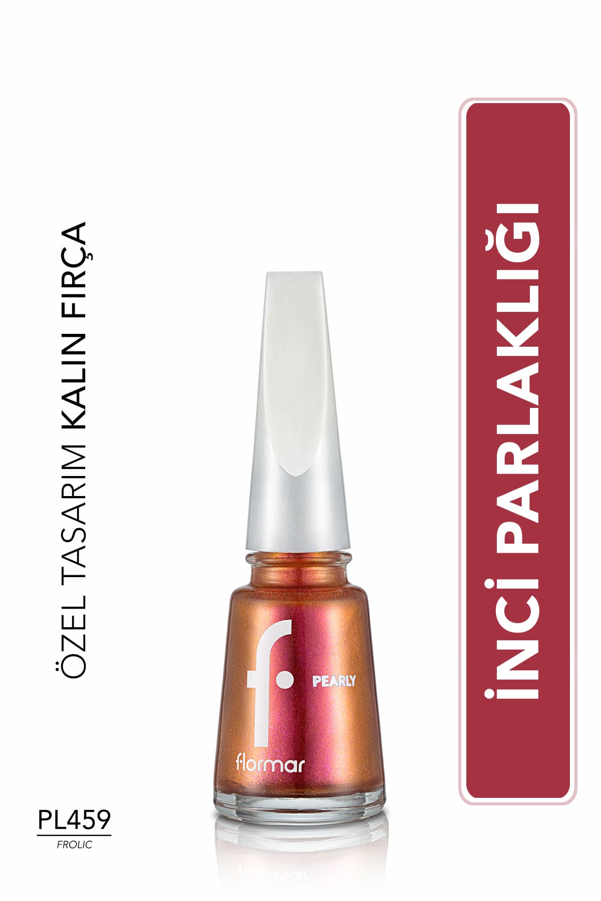 لاک ناخن Flormar صدفی با پوشش نیمهشفاف و جلوه براق مدل PL459 FROLIC لاک ناخن Flormar صدفی با پوشش نیمهشفاف و جلوه براق مدل PL459 FROLIC