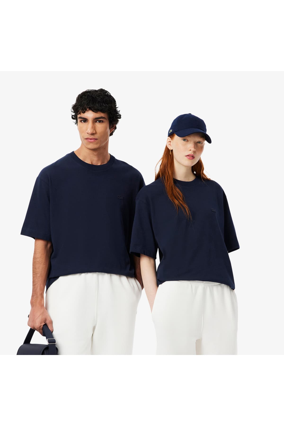 تیشرت Lacoste فیت گشاد یقه گرد سرمهای تیشرت Lacoste فیت گشاد یقه گرد سرمهای