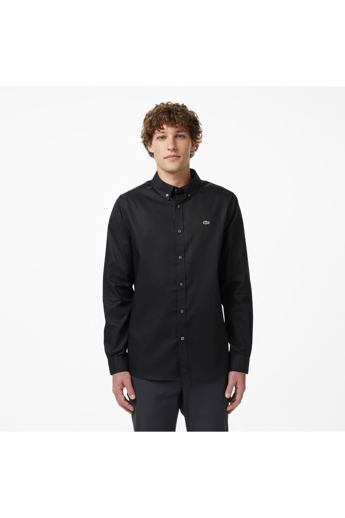 پیراهن مردانه Lacoste یقه دکمهدار فیت اسلیم مشکی پیراهن مردانه Lacoste یقه دکمهدار فیت اسلیم مشکی