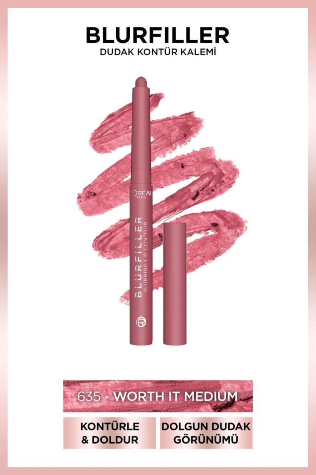 مداد کانتور لب L'Oreal Paris Blurfiller مدل 635 Worth It Medium مداد کانتور لب L'Oreal Paris Blurfiller مدل 635 Worth It Medium
