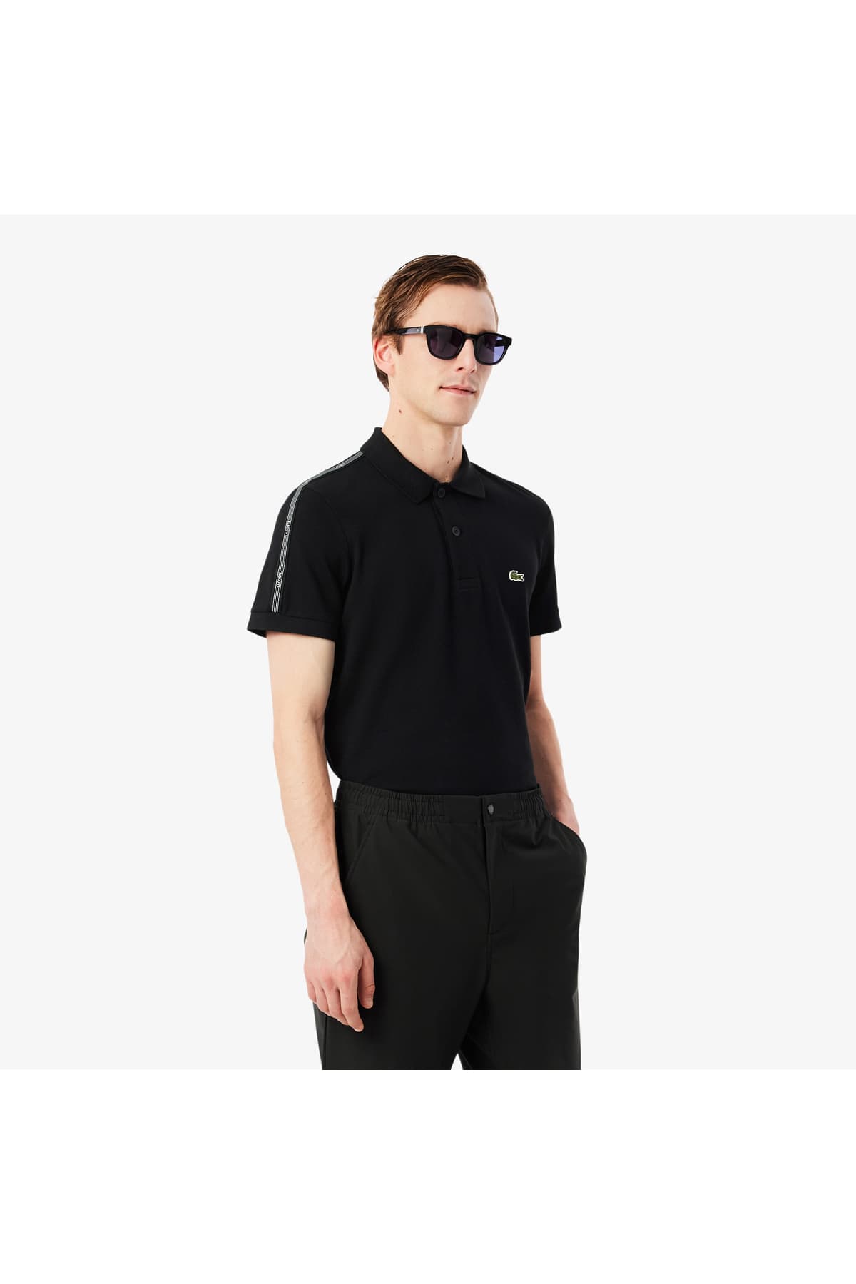 پولوشرت مردانه Lacoste فیت معمولی مشکی پولوشرت مردانه Lacoste فیت معمولی مشکی