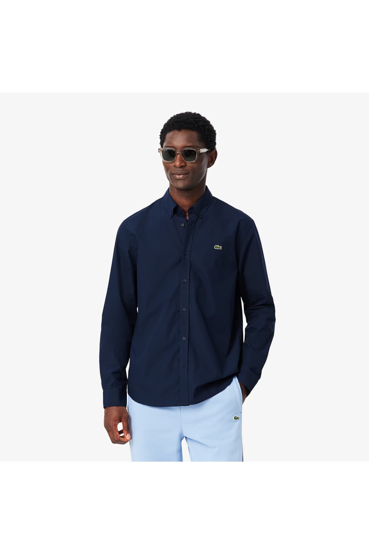 پیراهن مردانه Lacoste یقه دکمهدار فیت معمولی سرمهای پیراهن مردانه Lacoste یقه دکمهدار فیت معمولی سرمهای