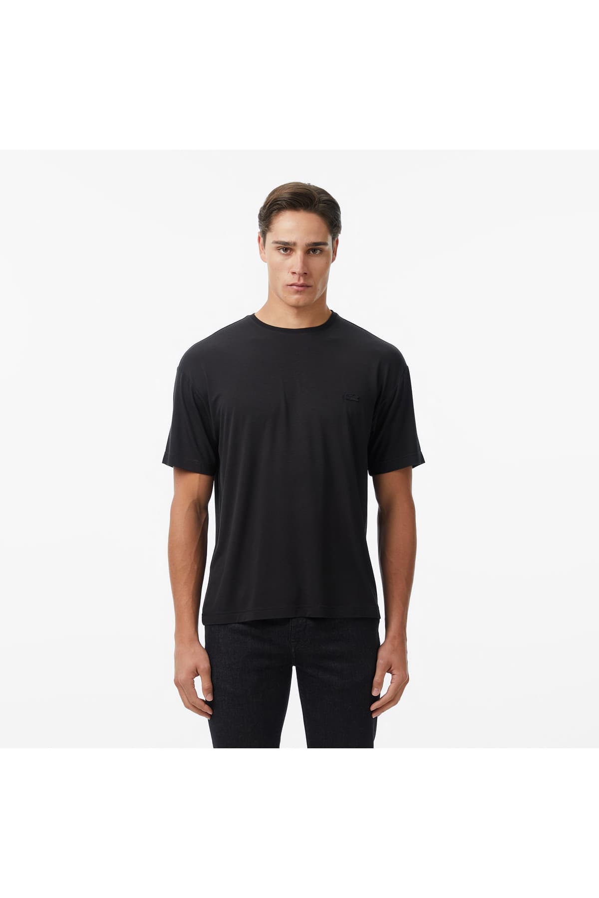 تیشرت مردانه Lacoste یقهگرد فیت آزاد مشکی تیشرت مردانه Lacoste یقهگرد فیت آزاد مشکی