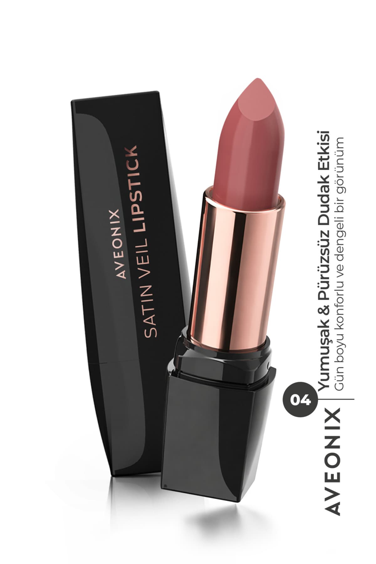 رژ لب AVEONIX نیمهبراق مدل Satin Veil 04 رژ لب AVEONIX نیمهبراق مدل Satin Veil 04