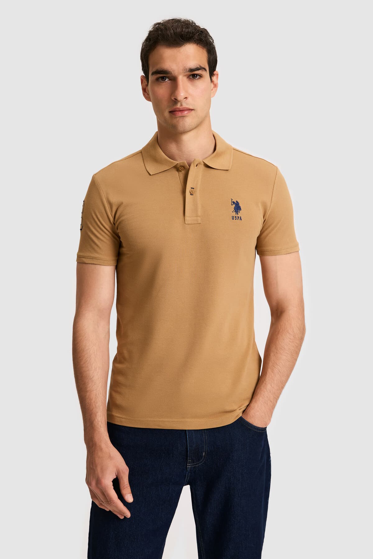 تیشرت مردانه U.S. Polo Assn. یقه پولو فیت اسلیم بیسیک نارگیلی مدل 50326920-VR153 تیشرت مردانه U.S. Polo Assn. یقه پولو فیت اسلیم بیسیک نارگیلی مدل 50326920-VR153