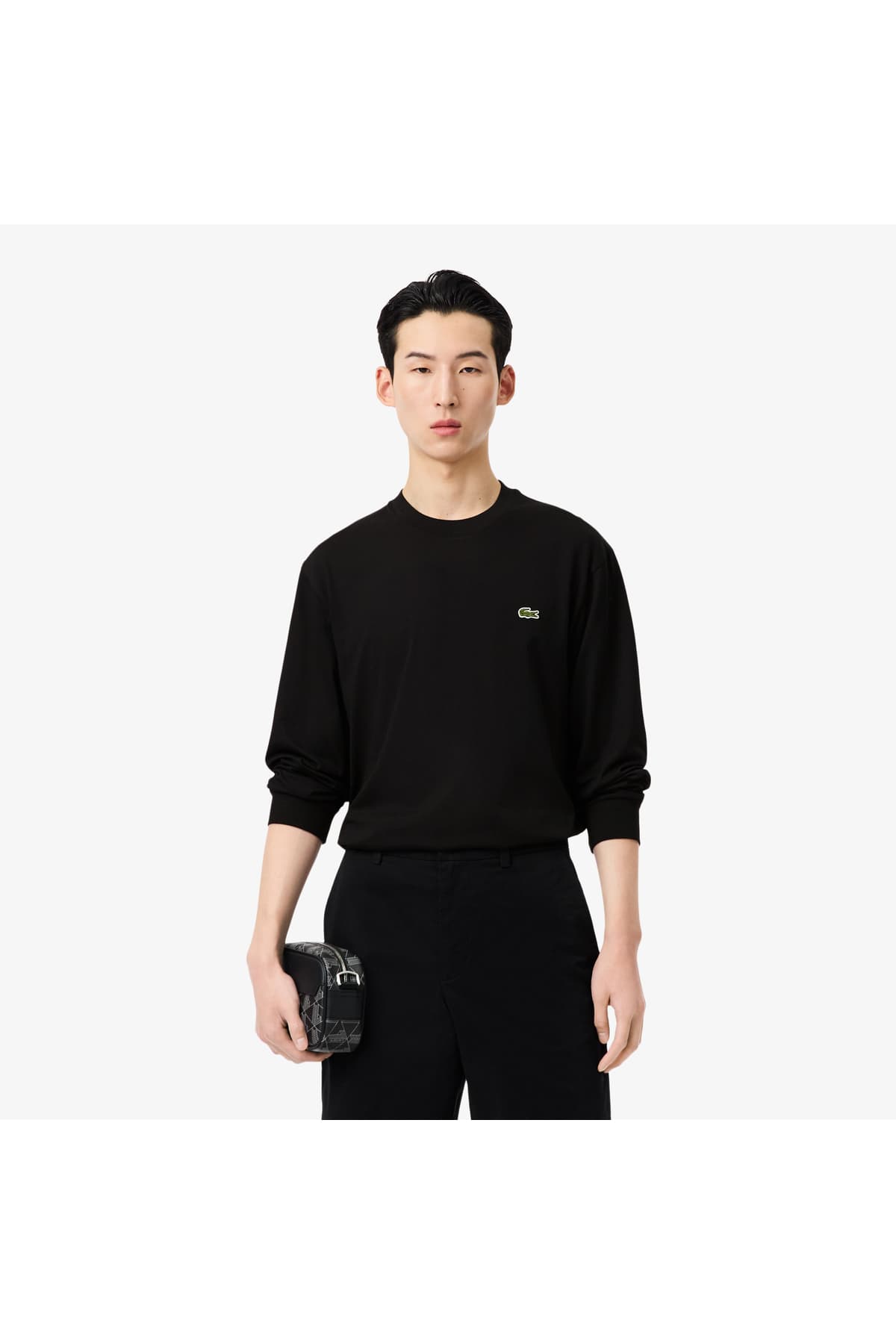 تیشرت مردانه Lacoste فیت کلاسیک آستینبلند یقهگرد مشکی تیشرت مردانه Lacoste فیت کلاسیک آستینبلند یقهگرد مشکی
