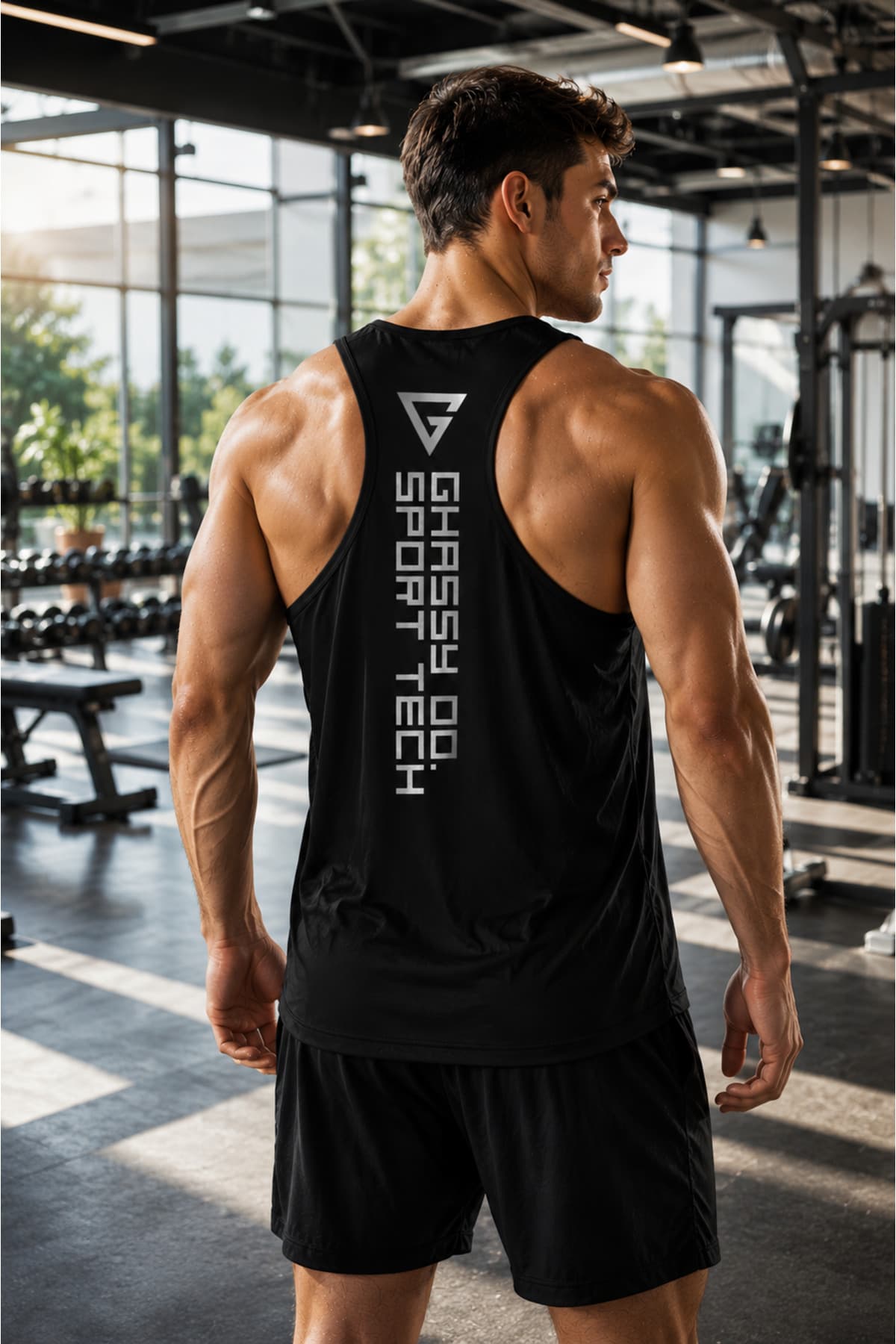 تاپ ورزشی مردانه Ghassy Co Dry Fit پشت Y-back مدل Gym-101 تاپ ورزشی مردانه Ghassy Co Dry Fit پشت Y-back مدل Gym-101