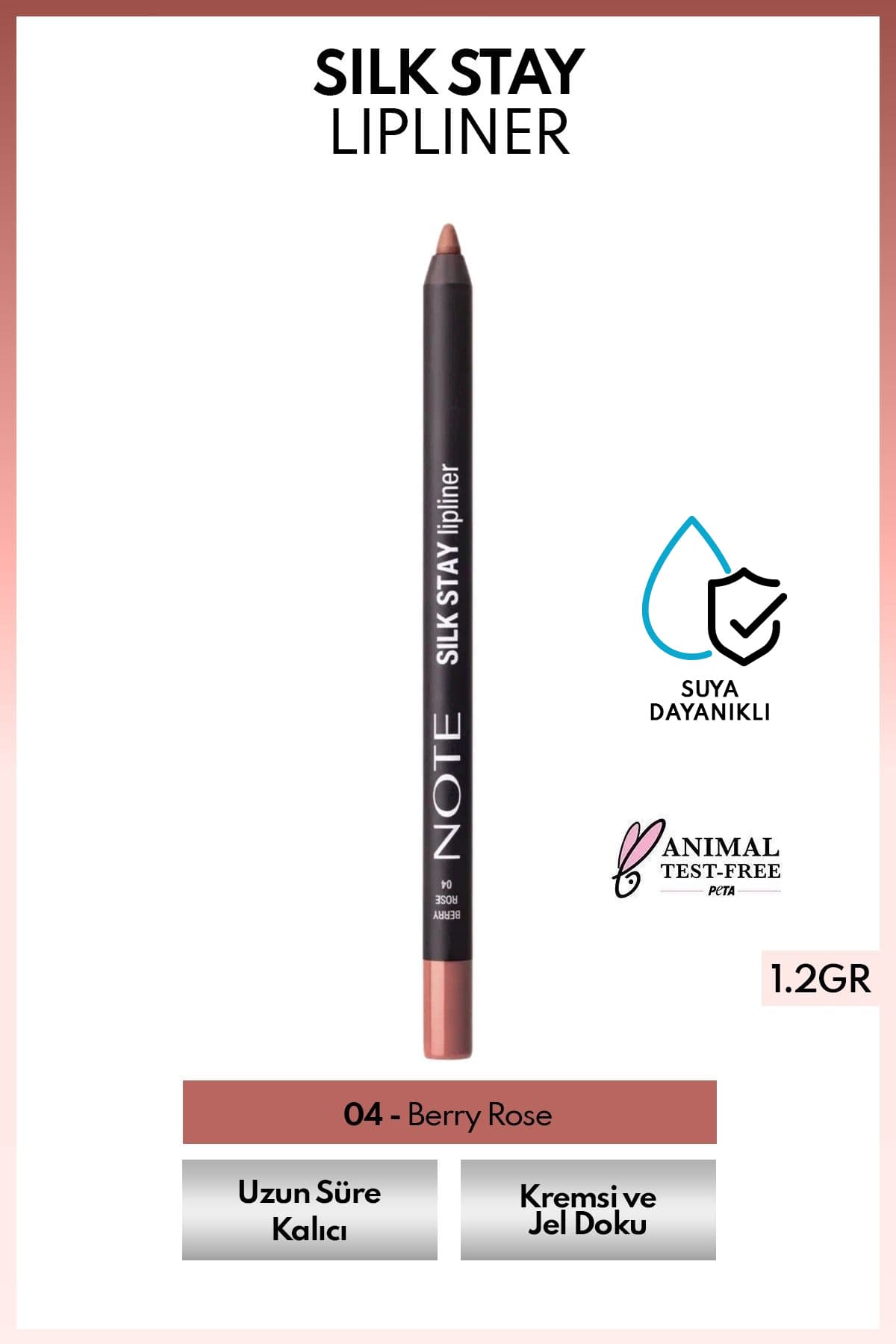 مداد لب Note Cosmetics Silk Stay ضدآب با بافت ابریشمی رنگ 04 Berry Rose - Nude مداد لب Note Cosmetics Silk Stay ضدآب با بافت ابریشمی رنگ 04 Berry Rose - Nude