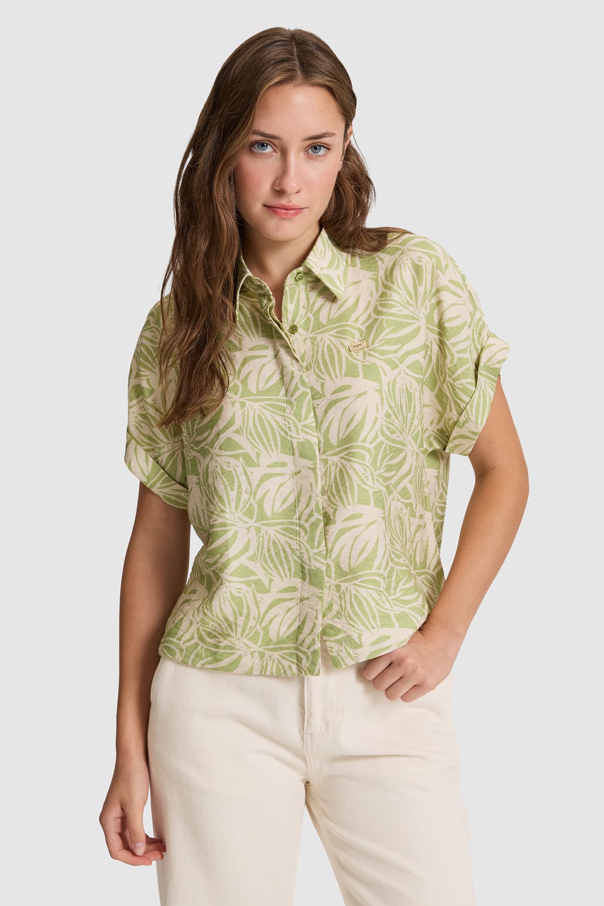 پیراهن زنانه آستین کوتاه سبز U.S. Polo Assn. مدل 50324706-VR016 پیراهن زنانه آستین کوتاه سبز U.S. Polo Assn. مدل 50324706-VR016