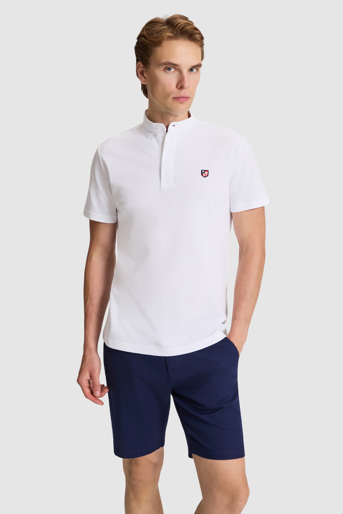 تیشرت مردانه U.S. Polo Assn. طوسی ملانژ فیت معمولی یقه دیپلمات مدل 50326980-VR086 تیشرت مردانه U.S. Polo Assn. طوسی ملانژ فیت معمولی یقه دیپلمات مدل 50326980-VR086
