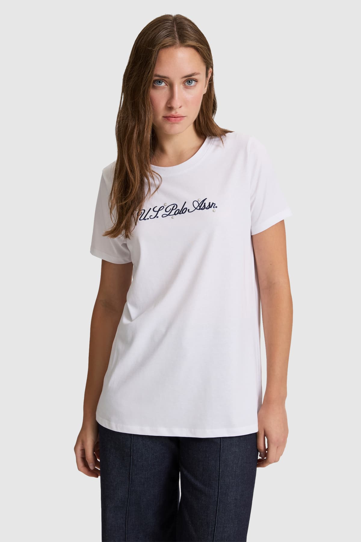 تیشرت زنانه یقه گرد سفید U.S. Polo Assn. مدل 50323463-VR013 تیشرت زنانه یقه گرد سفید U.S. Polo Assn. مدل 50323463-VR013