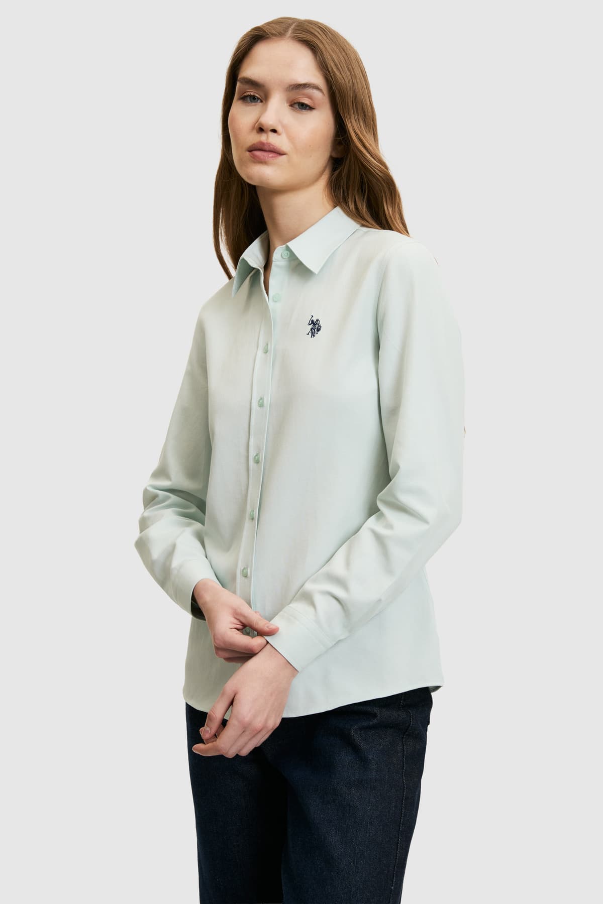 پیراهن زنانه U.S. Polo Assn. سبزآبی آستینبلند ساده مدل 50324791-VR083 پیراهن زنانه U.S. Polo Assn. سبزآبی آستینبلند ساده مدل 50324791-VR083