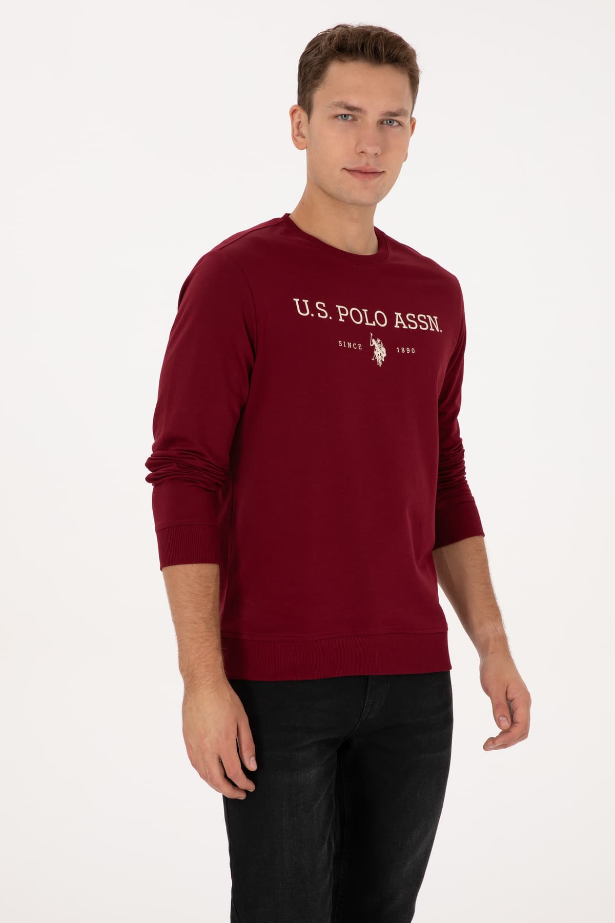 سوئیشرت مردانه U.S. Polo Assn. فیت معمولی یقه گرد زرشکی مدل 50313743-VR014 سوئیشرت مردانه U.S. Polo Assn. فیت معمولی یقه گرد زرشکی مدل 50313743-VR014