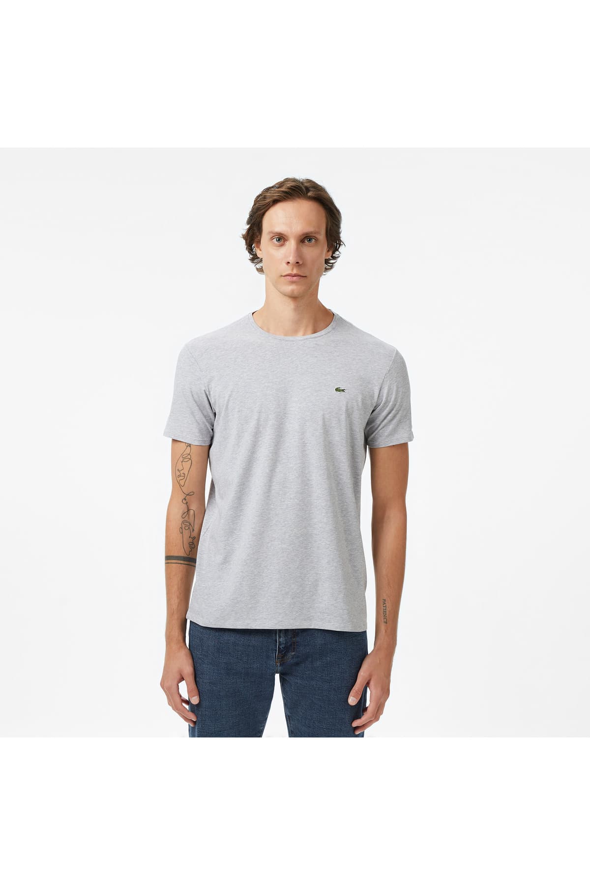 تیشرت مردانه Lacoste یقه گرد فیت اسلیم طوسی تیشرت مردانه Lacoste یقه گرد فیت اسلیم طوسی