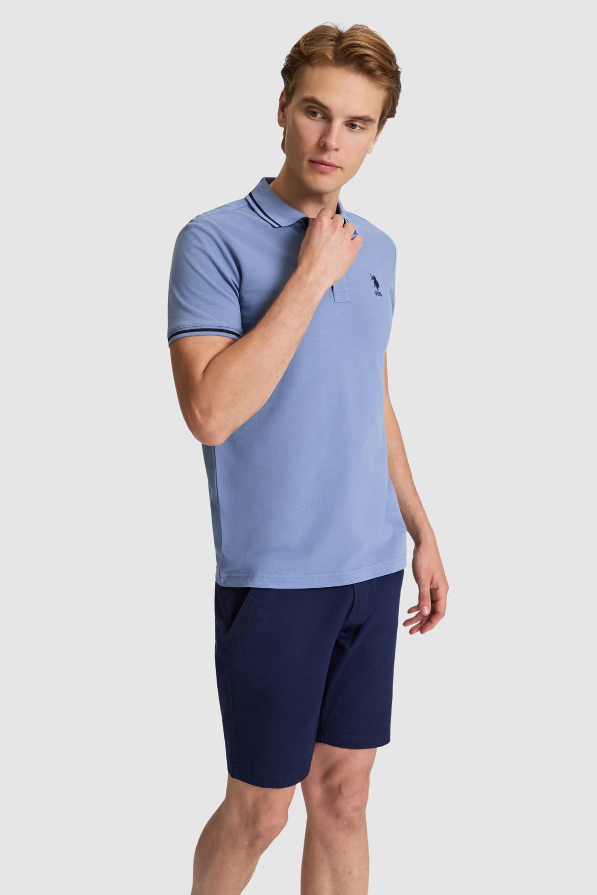 تیشرت مردانه یقه پولو U.S. Polo Assn. ایندیگو فیت اسلیم مدل 50326975-VR028 تیشرت مردانه یقه پولو U.S. Polo Assn. ایندیگو فیت اسلیم مدل 50326975-VR028