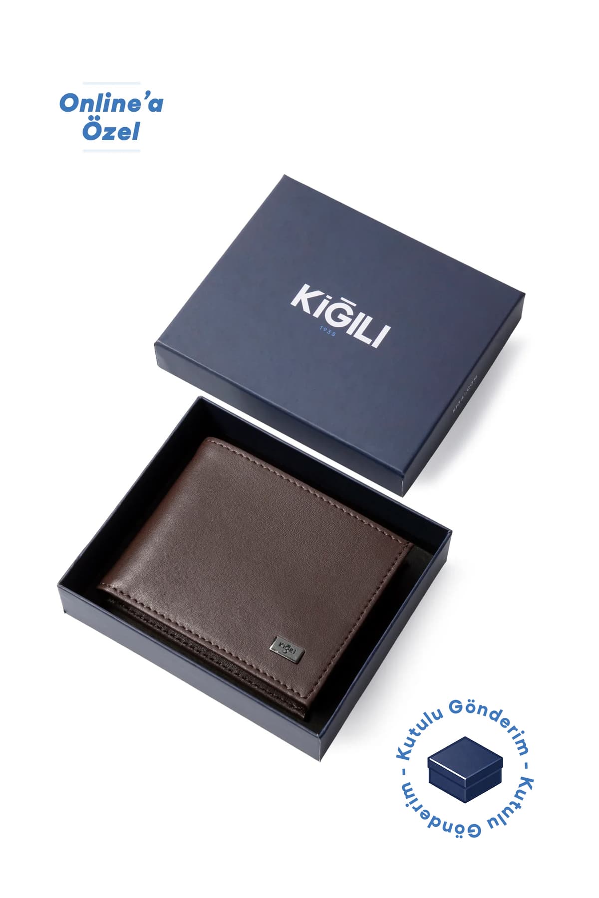 کیف پول مردانه Kiğılı با جای کارت، بخش پول و جعبه هدیه کیف پول مردانه Kiğılı با جای کارت، بخش پول و جعبه هدیه