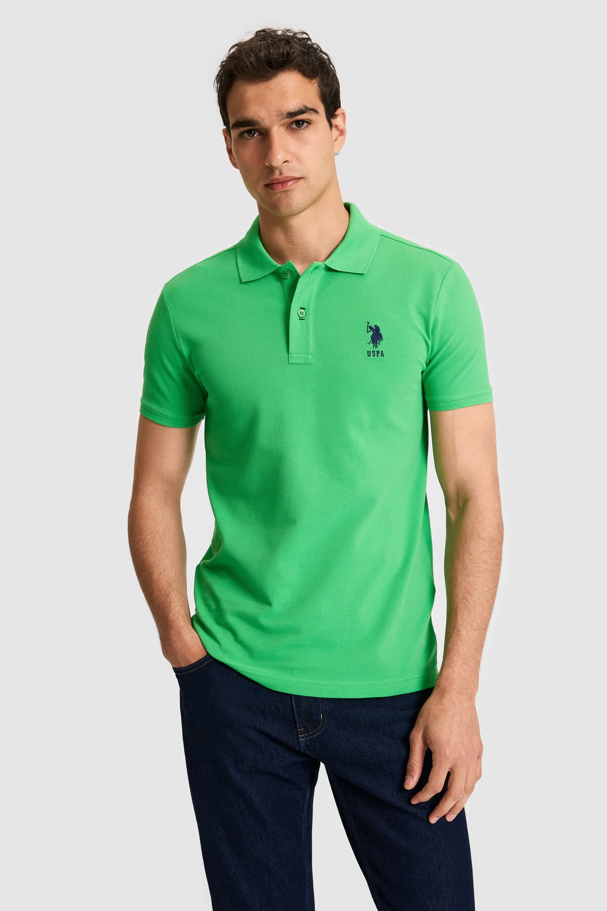 تیشرت مردانه U.S. Polo Assn. یقه پولو فیت باریک سبز روشن مدل 50326920-VR092 تیشرت مردانه U.S. Polo Assn. یقه پولو فیت باریک سبز روشن مدل 50326920-VR092