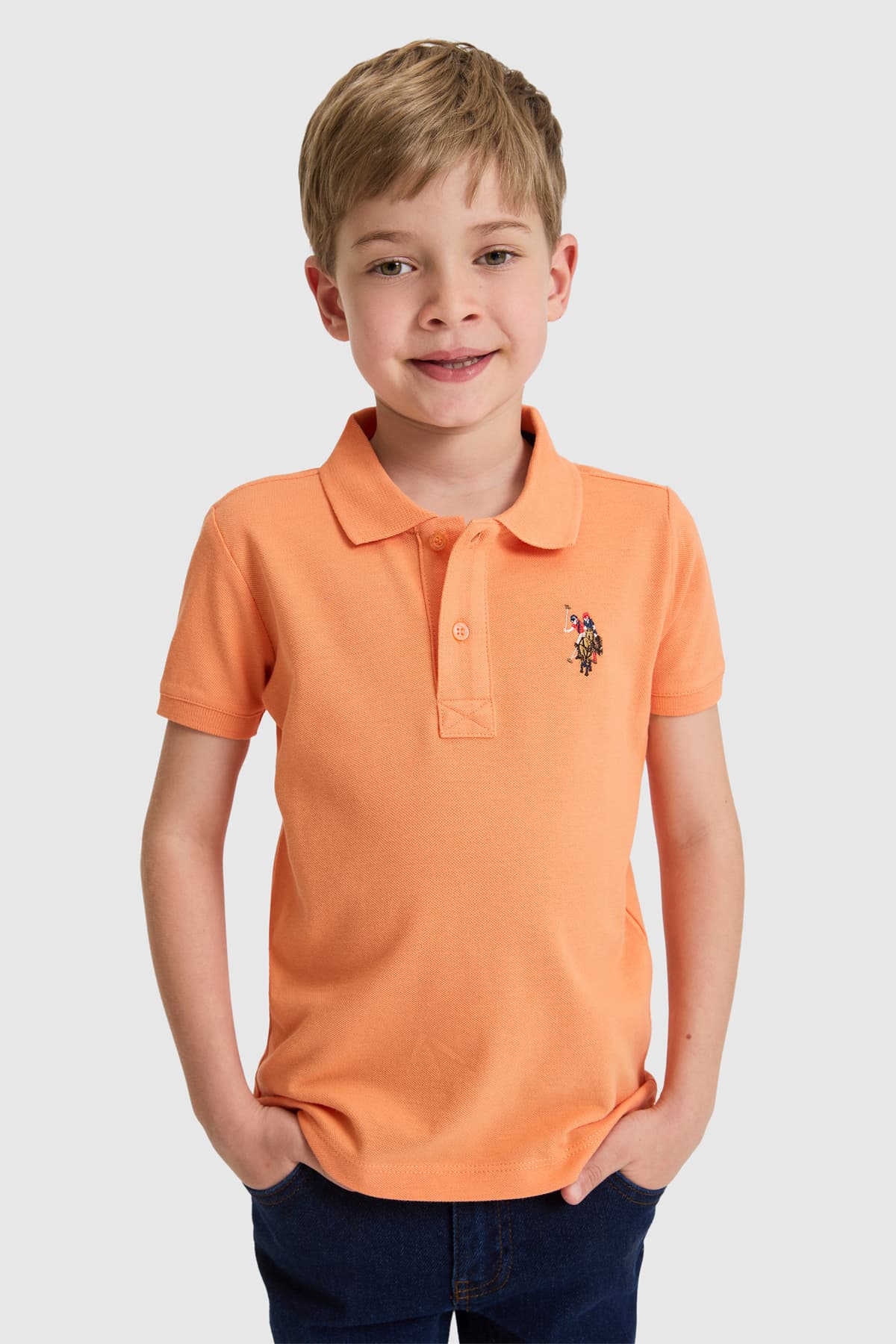 تیشرت پسرانه یقه پولو U.S. Polo Assn. نارنجی ساده مدل 50325608-VR051 تیشرت پسرانه یقه پولو U.S. Polo Assn. نارنجی ساده مدل 50325608-VR051