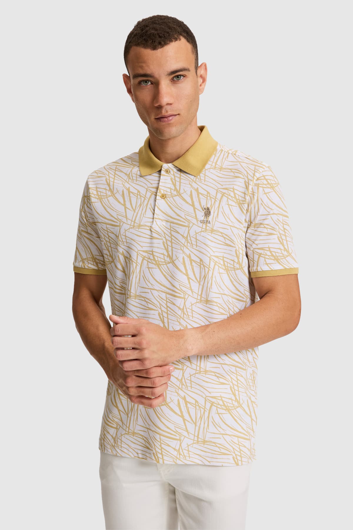 تیشرت مردانه U.S. Polo Assn. بژ فیت معمولی یقه پولو مدل 50327014-VR011 تیشرت مردانه U.S. Polo Assn. بژ فیت معمولی یقه پولو مدل 50327014-VR011