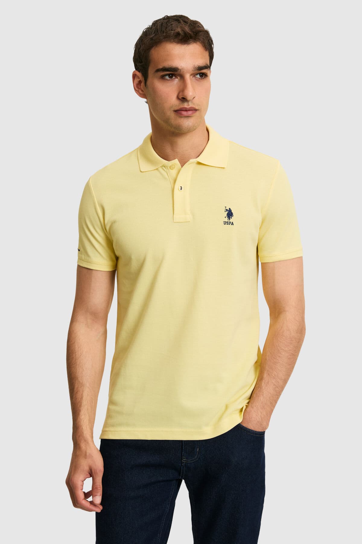 تیشرت مردانه U.S. Polo Assn. یقه پولو اسلیم فیت زرد روشن مدل 50322304-VR004 تیشرت مردانه U.S. Polo Assn. یقه پولو اسلیم فیت زرد روشن مدل 50322304-VR004