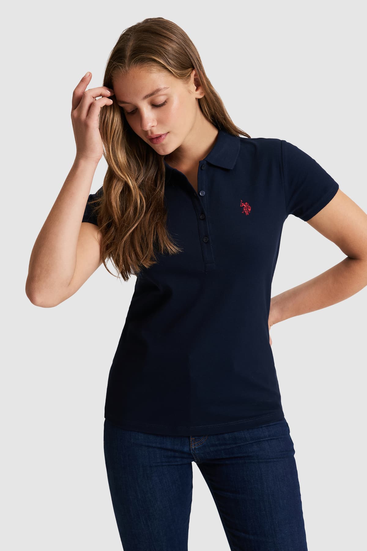 تیشرت زنانه یقه پولو U.S. Polo Assn. سرمهای ساده مدل 50321818-VR033 تیشرت زنانه یقه پولو U.S. Polo Assn. سرمهای ساده مدل 50321818-VR033