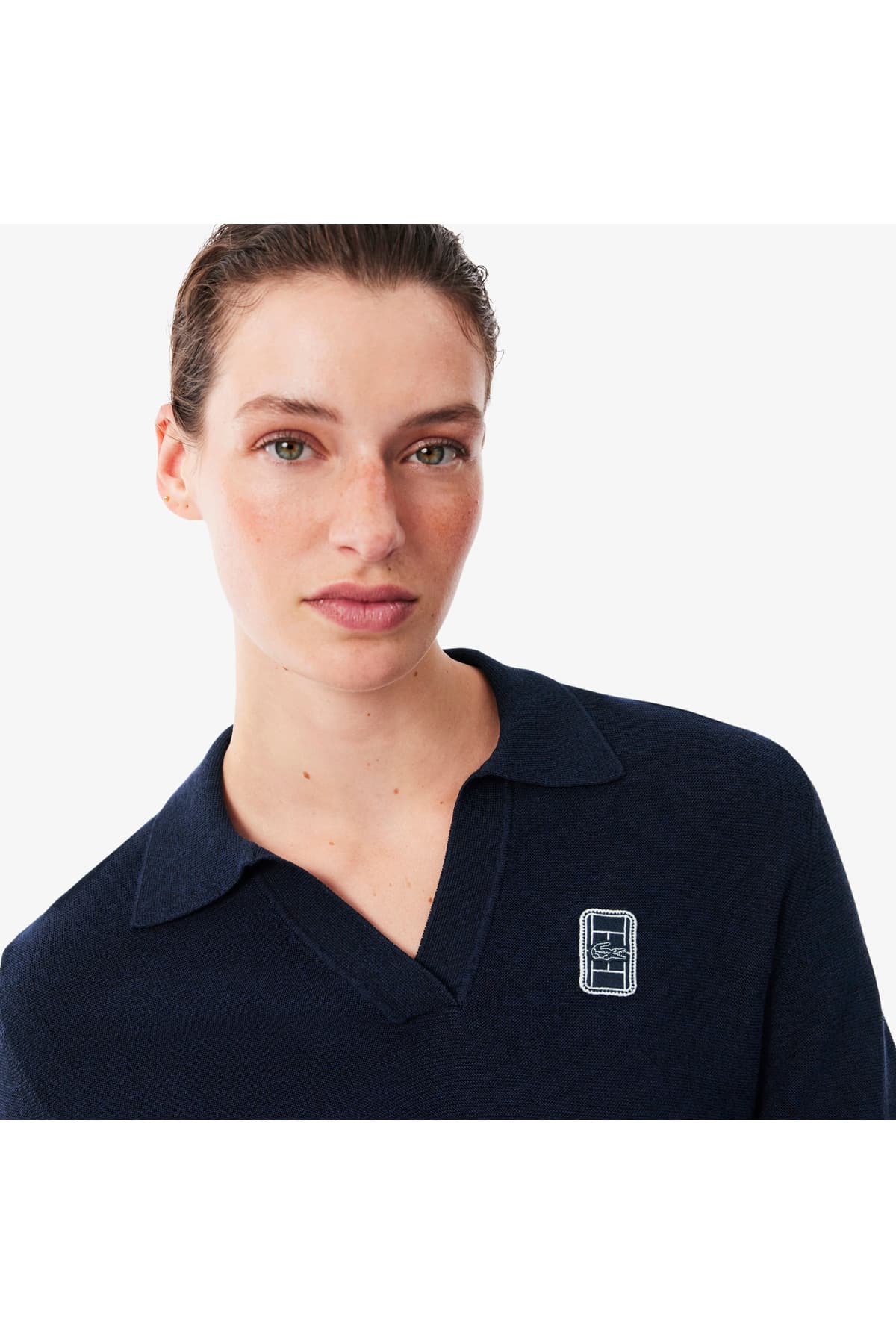پلوشرت بافت زنانه Lacoste فیت معمولی آستین کوتاه سرمهای پلوشرت بافت زنانه Lacoste فیت معمولی آستین کوتاه سرمهای