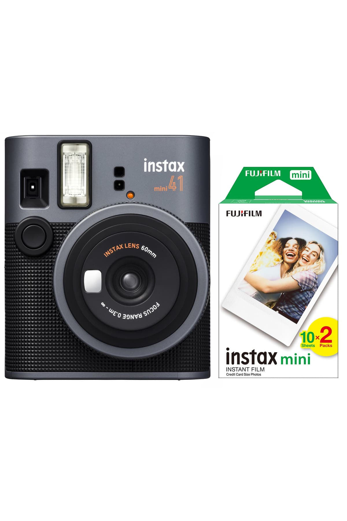 دوربین فوری آنالوگ Fujifilm Instax Mini 41 سیاه همراه با فیلم Mini 20 تایی دوربین فوری آنالوگ Fujifilm Instax Mini 41 سیاه همراه با فیلم Mini 20 تایی