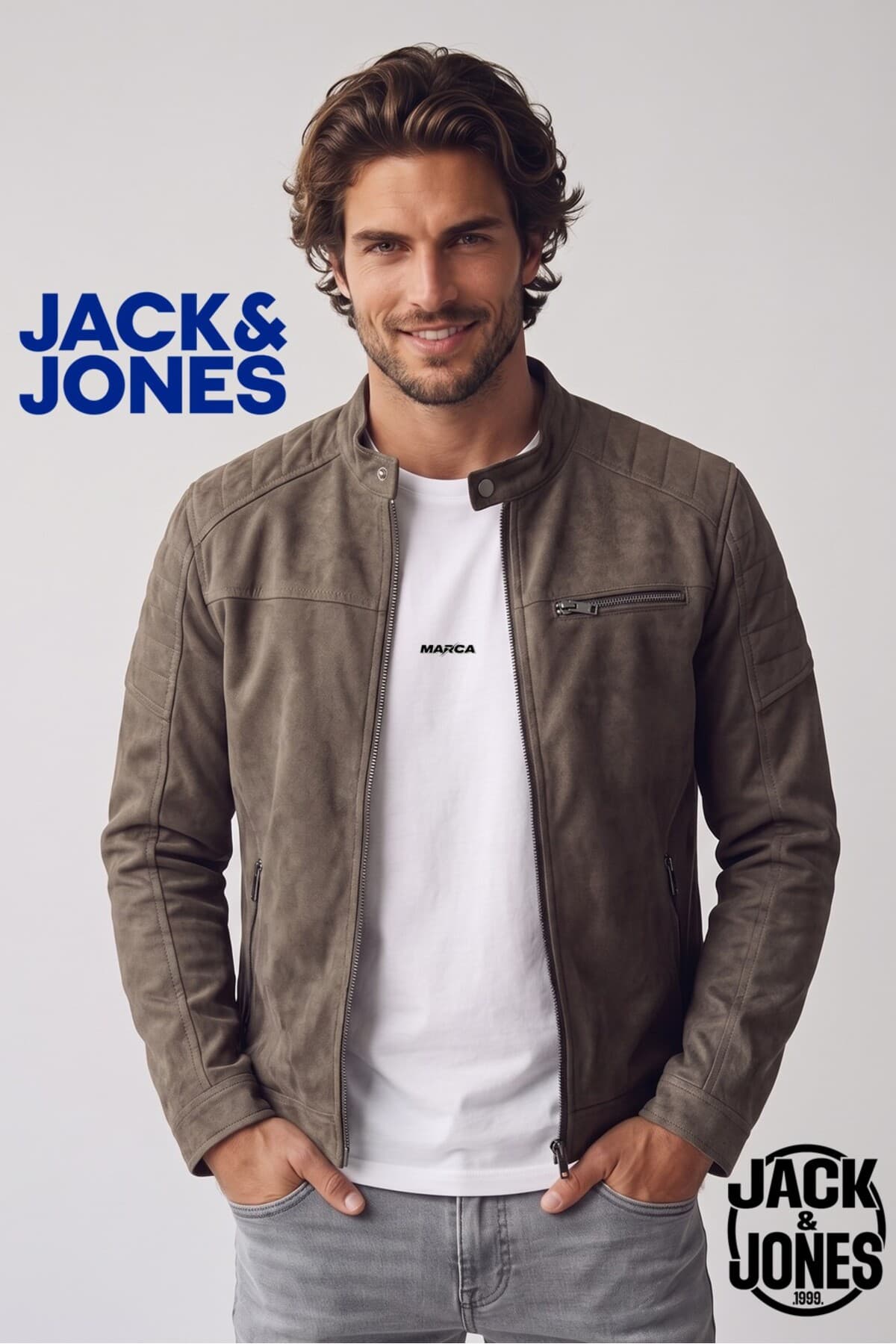 کت مردانه Jack & Jones چرمی قهوهای Jjerocky Noos مدل 12147218 کت مردانه Jack & Jones چرمی قهوهای Jjerocky Noos مدل 12147218