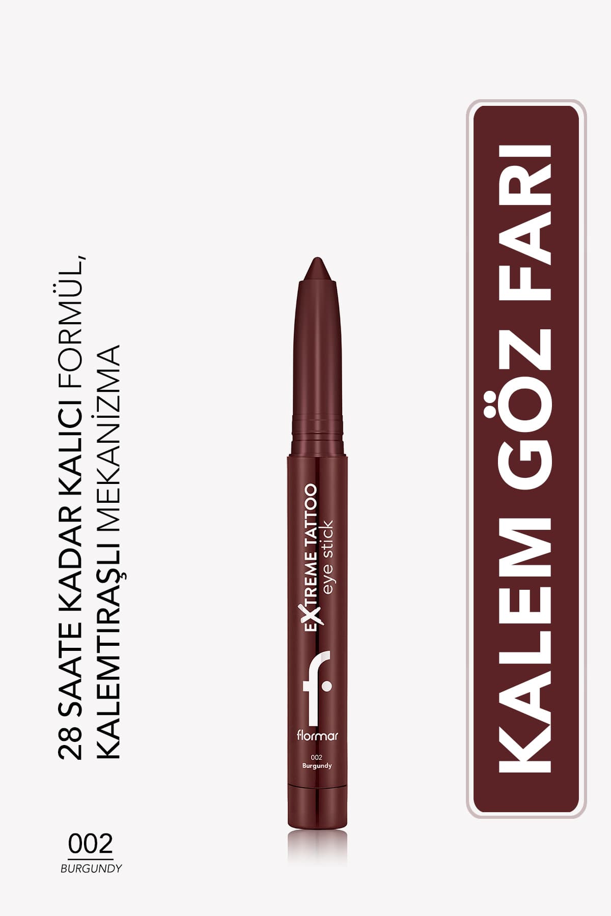 مداد چشم ژلی و سایه استیکی Flormar پیچی و تراشدار مدل 002 Burgundy مداد چشم ژلی و سایه استیکی Flormar پیچی و تراشدار مدل 002 Burgundy