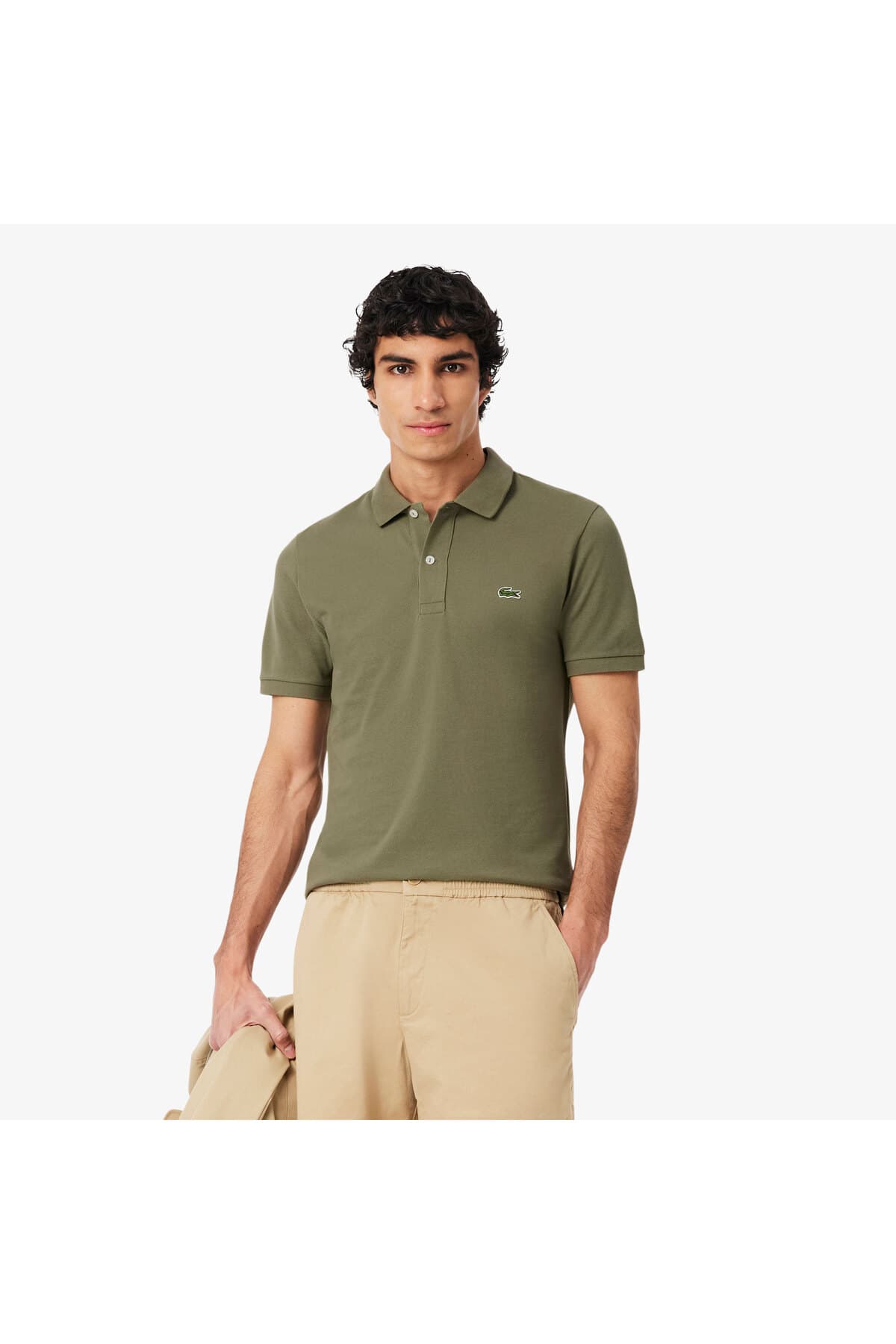 پولوشرت مردانه Lacoste فیت اسلیم سبز زیتونی مدل L.12.12 پولوشرت مردانه Lacoste فیت اسلیم سبز زیتونی مدل L.12.12