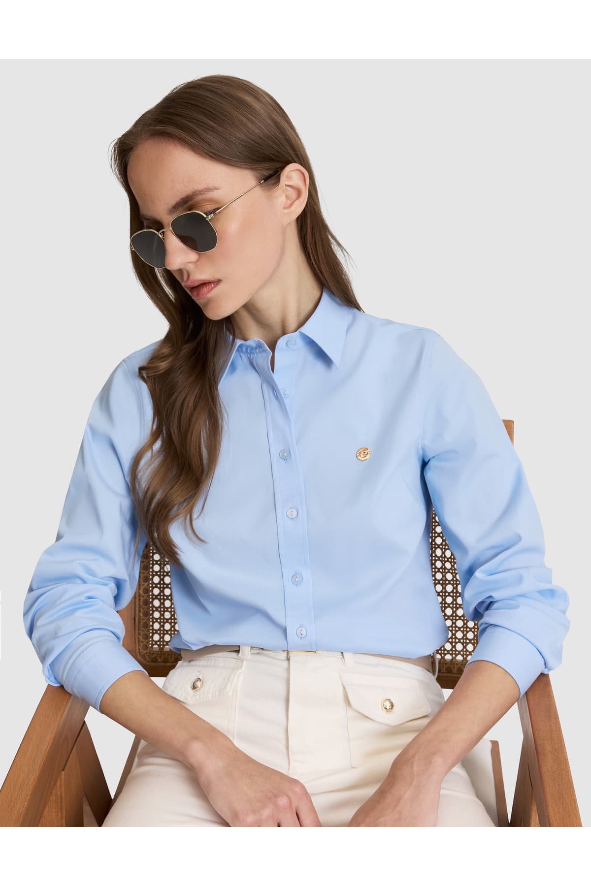 پیراهن زنانه Pierre Cardin اسلیم فیت نخی ساده آبی روشن مدل 50328627-VR003 پیراهن زنانه Pierre Cardin اسلیم فیت نخی ساده آبی روشن مدل 50328627-VR003