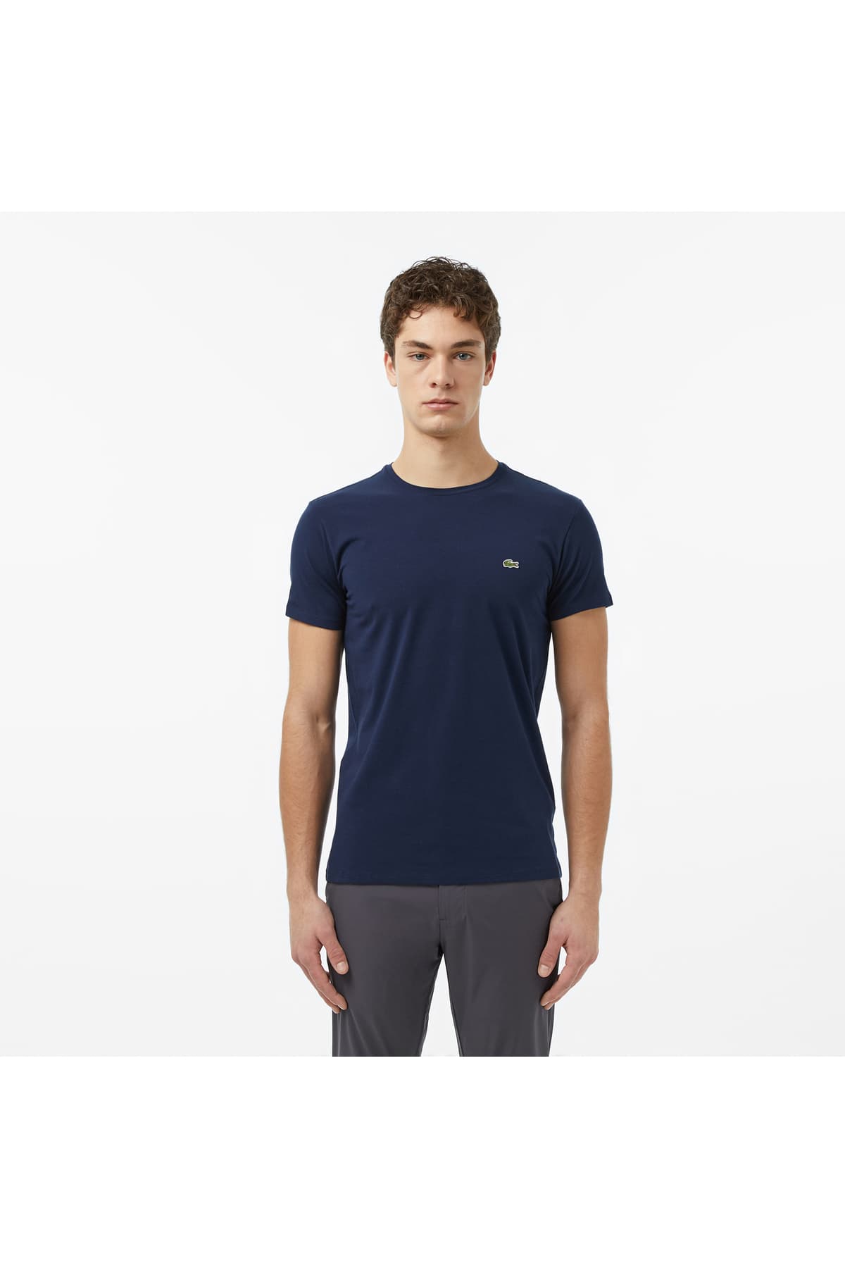 تیشرت مردانه Lacoste فیت اسلیم یقه گرد سرمهای تیشرت مردانه Lacoste فیت اسلیم یقه گرد سرمهای