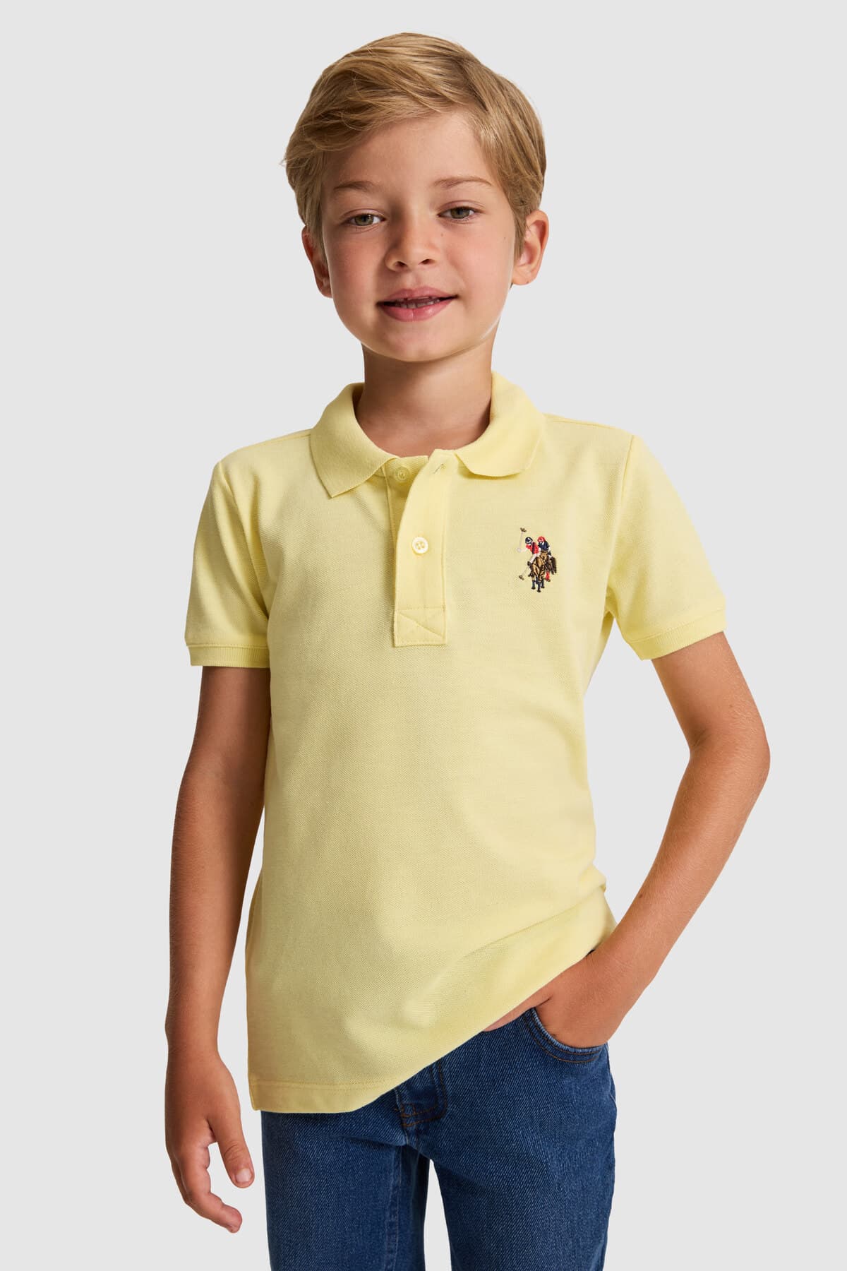 تیشرت پسرانه U.S. Polo Assn. زرد روشن یقه پولو ساده مدل 50325608-VR004 تیشرت پسرانه U.S. Polo Assn. زرد روشن یقه پولو ساده مدل 50325608-VR004