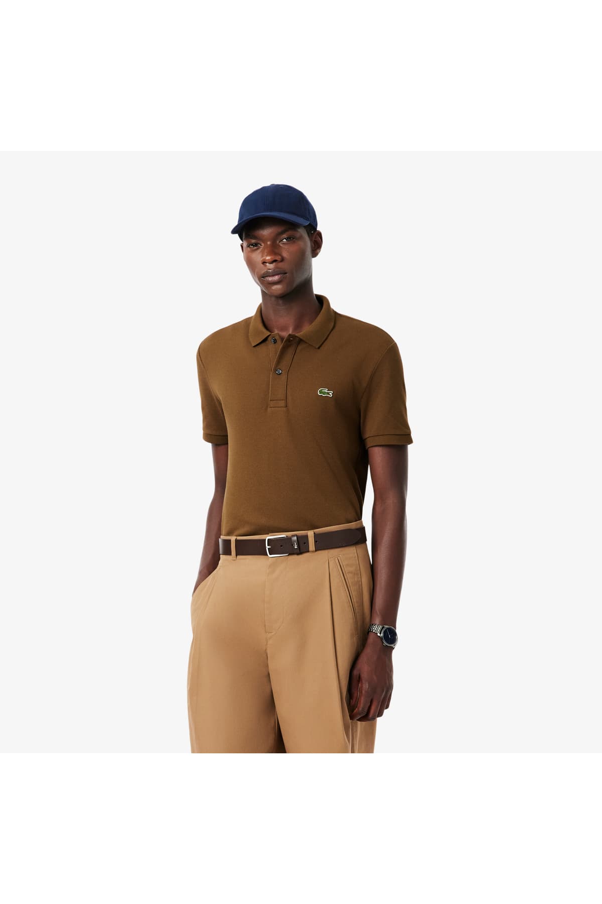 پولو مردانه Lacoste فیت اسلیم قهوهای مدل L.12.12 پولو مردانه Lacoste فیت اسلیم قهوهای مدل L.12.12