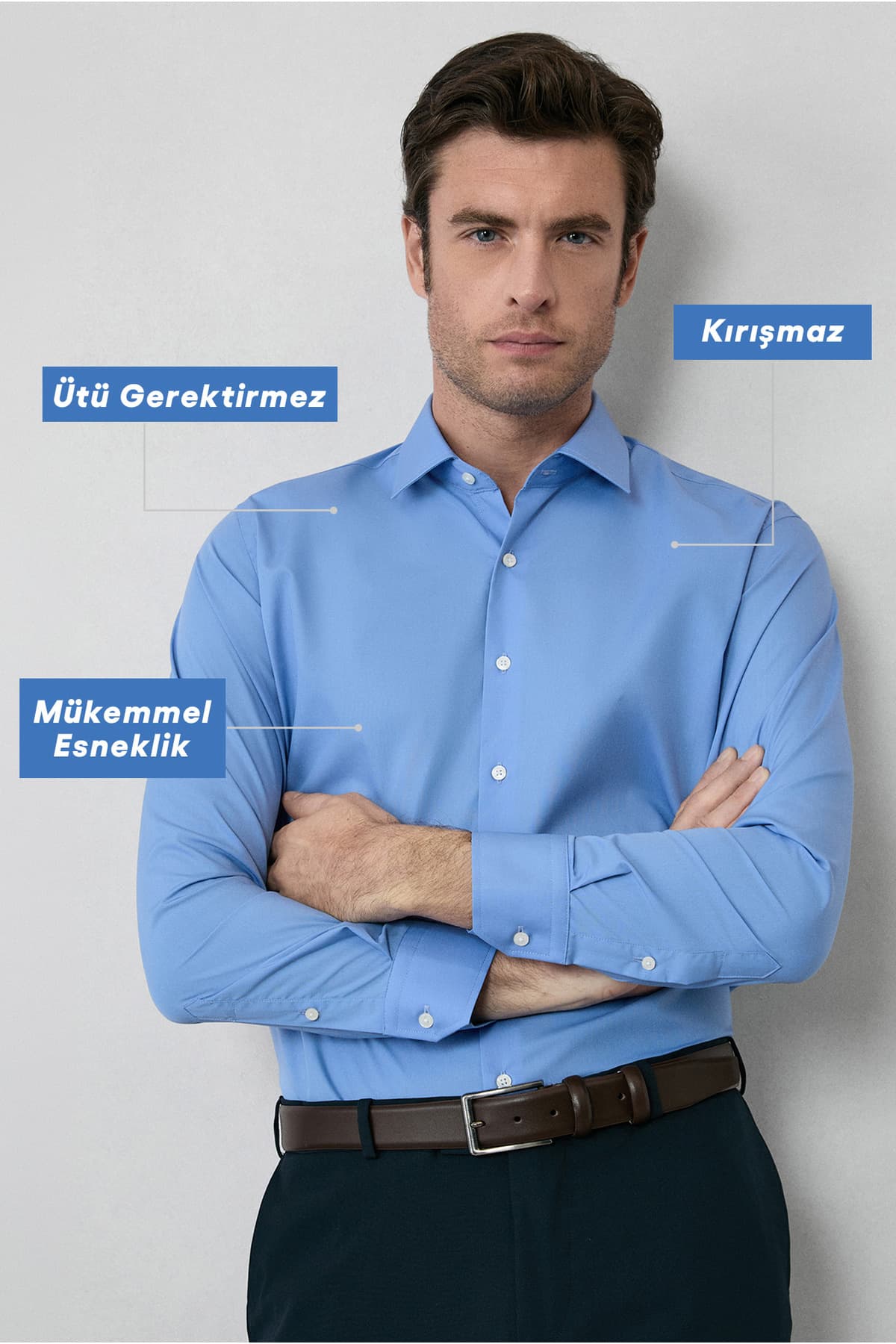 پیراهن کلاسیک آستینبلند Kiğılı نخی فیت جذب بدون نیاز به اتو پیراهن کلاسیک آستینبلند Kiğılı نخی فیت جذب بدون نیاز به اتو