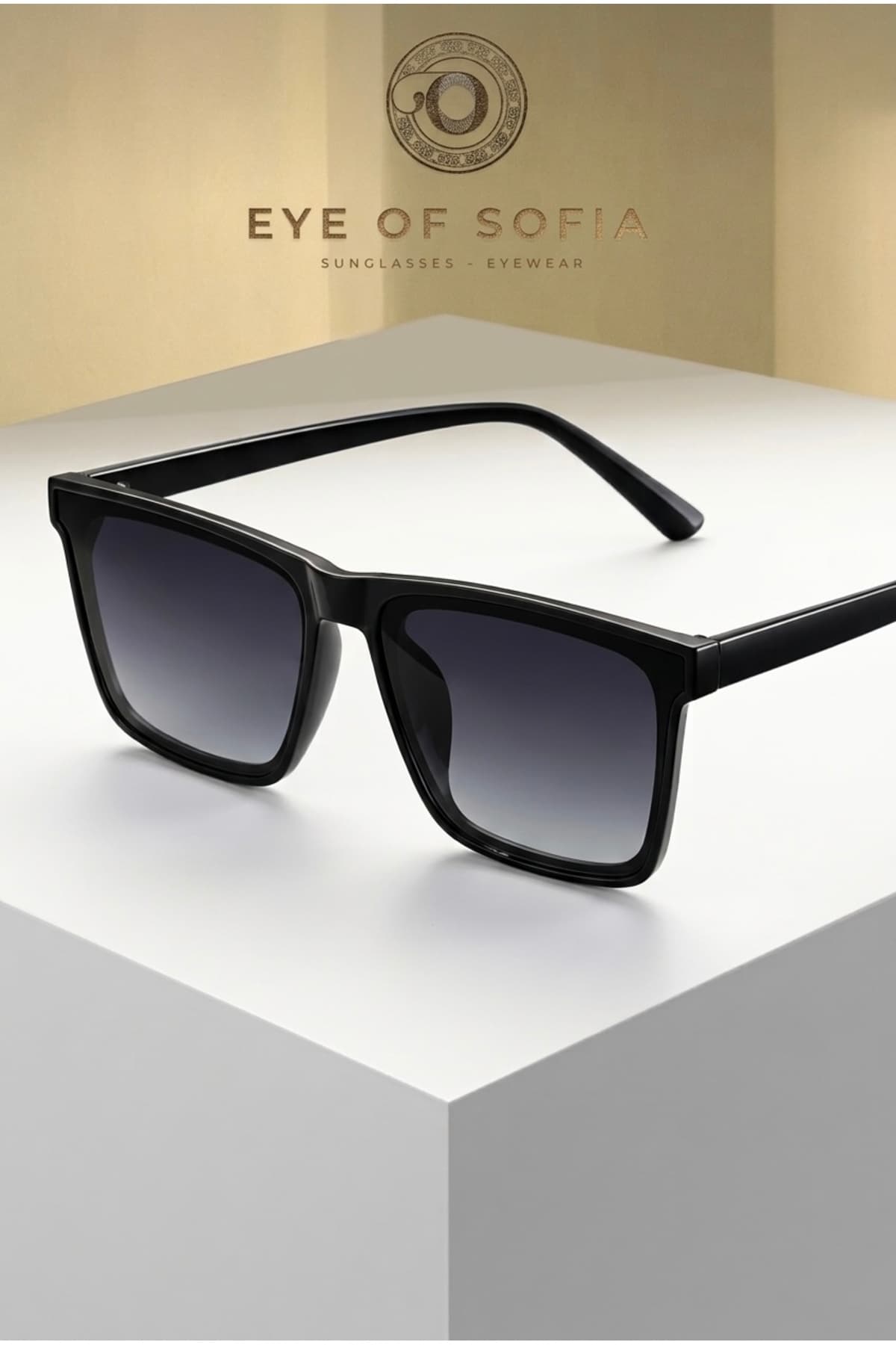 عینک آفتابی یونیسکس Eyesofia Lüx مشکی فوقسبک با فیلتر UV400 عینک آفتابی یونیسکس Eyesofia Lüx مشکی فوقسبک با فیلتر UV400
