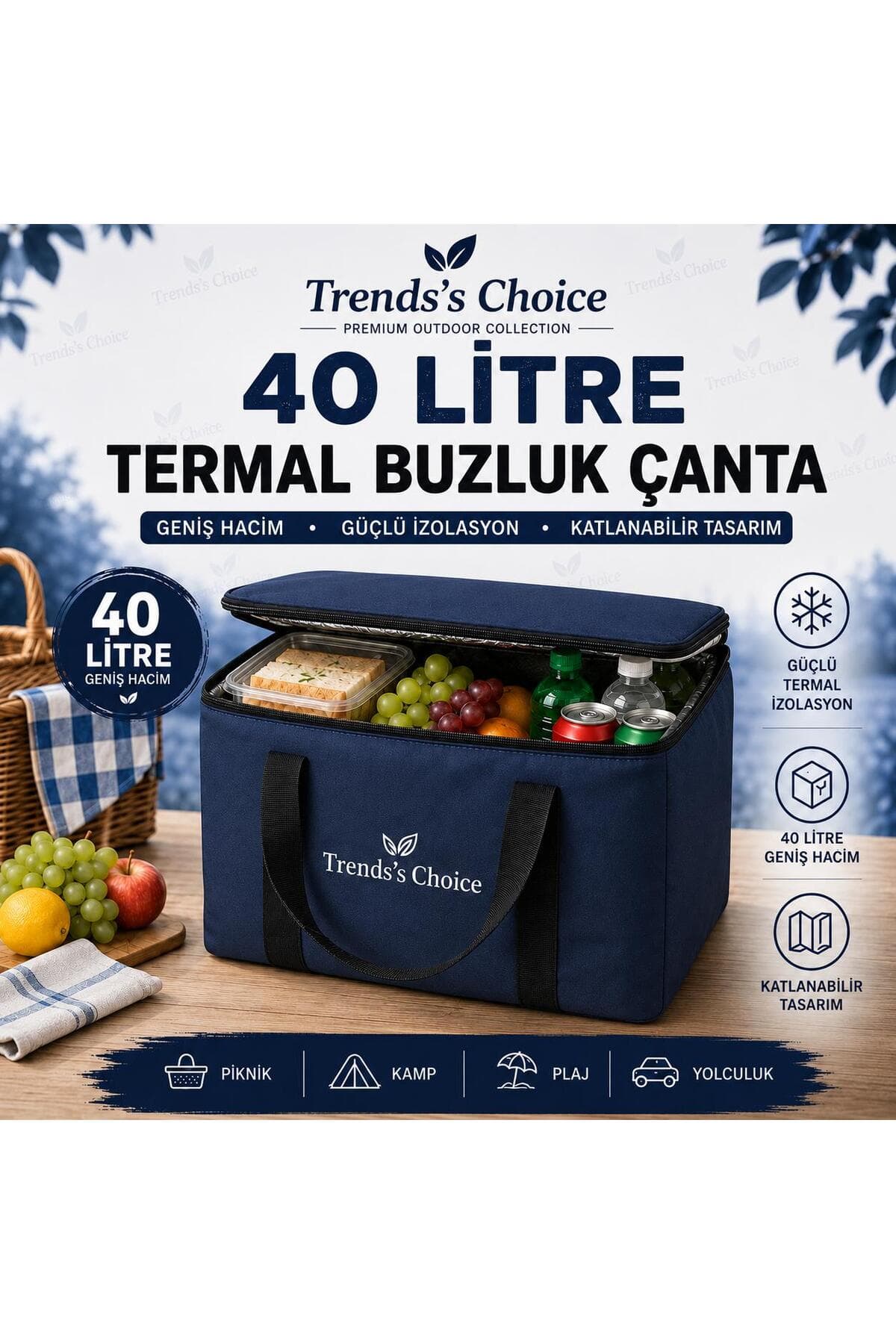 کیف یخدان حرارتی تاشو trends's choice با ظرفیت 40 Litre مناسب پیکنیک، کمپ، ساحل و سفر کیف یخدان حرارتی تاشو trends's choice با ظرفیت 40 Litre مناسب پیکنیک، کمپ، ساحل و سفر
