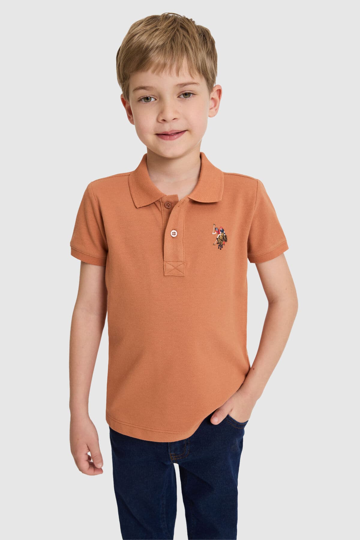 تیشرت پسرانه U.S. Polo Assn. یقهپولو گلبهی تیره مدل 50325608-VR026 تیشرت پسرانه U.S. Polo Assn. یقهپولو گلبهی تیره مدل 50325608-VR026