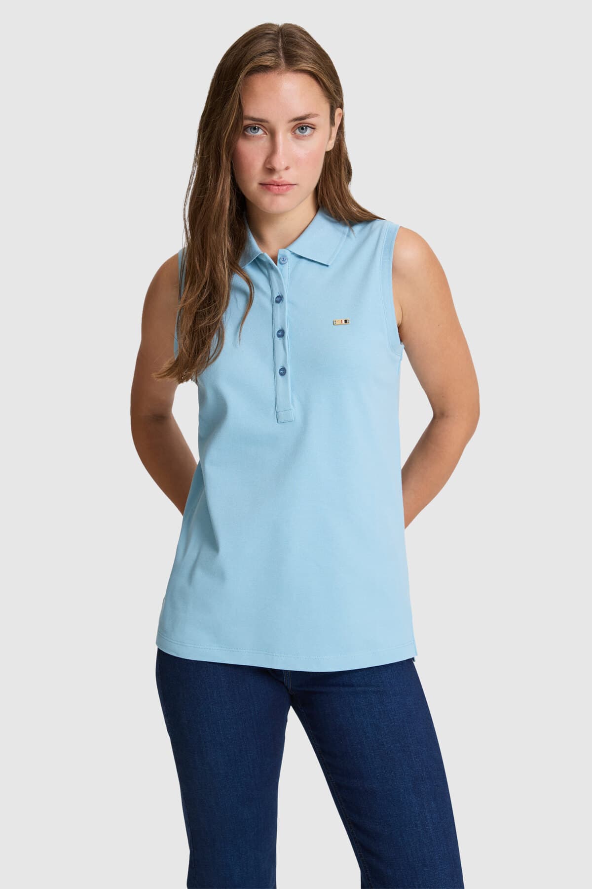 تیشرت زنانه U.S. Polo Assn. سرمهای یقه پولو دکمهدار مدل 50323574-VR033 تیشرت زنانه U.S. Polo Assn. سرمهای یقه پولو دکمهدار مدل 50323574-VR033