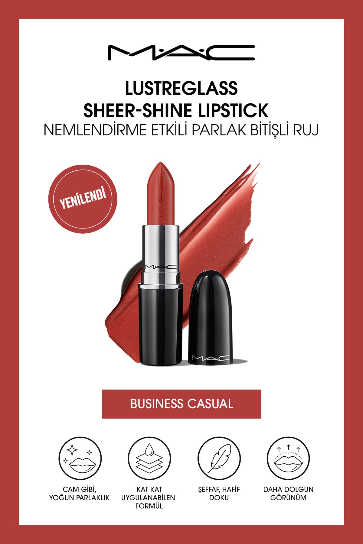 رژ لب Mac Lustreglass Sheer-Shine با اثر آبرسانی و فینیش براق رژ لب Mac Lustreglass Sheer-Shine با اثر آبرسانی و فینیش براق