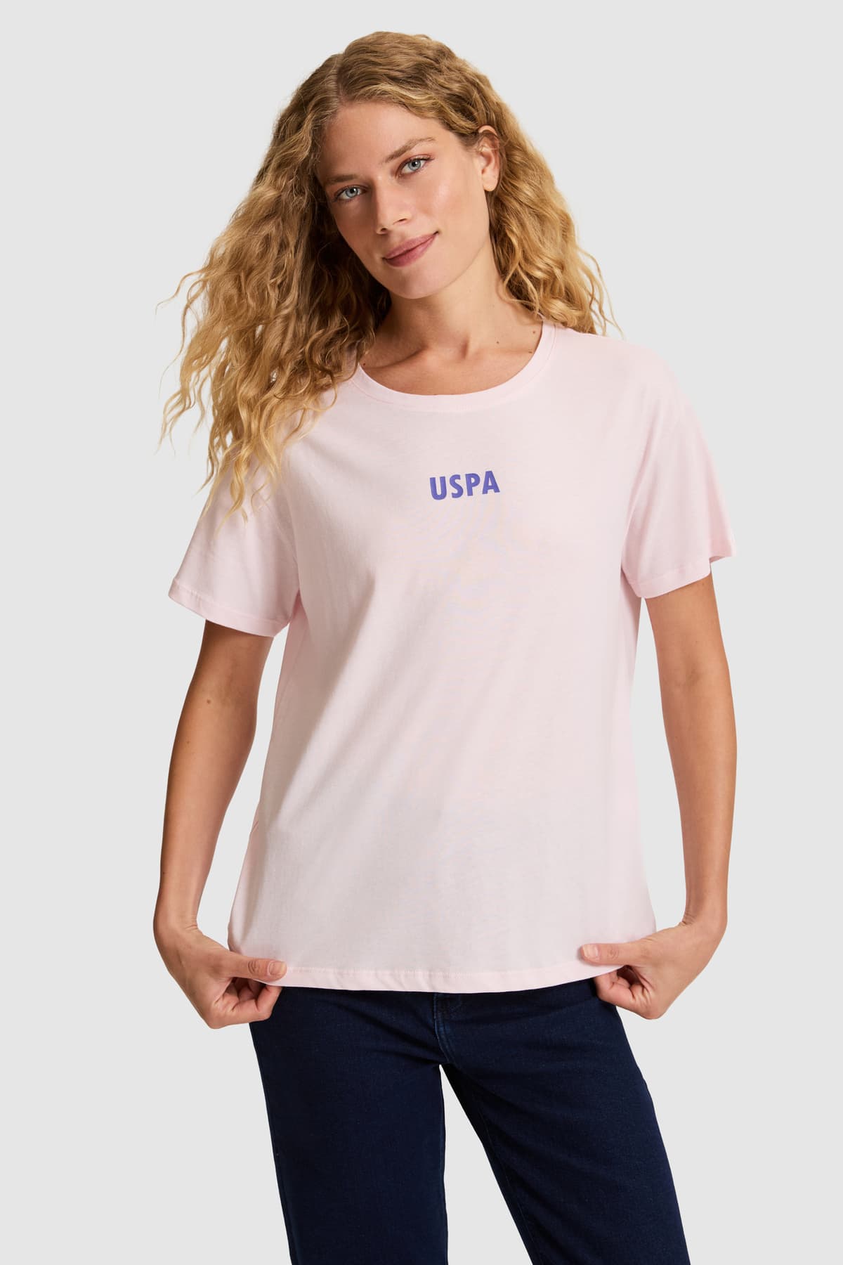 تیشرت زنانه یقه گرد صورتی روشن U.S. Polo Assn. مدل 50323530-VR078 تیشرت زنانه یقه گرد صورتی روشن U.S. Polo Assn. مدل 50323530-VR078