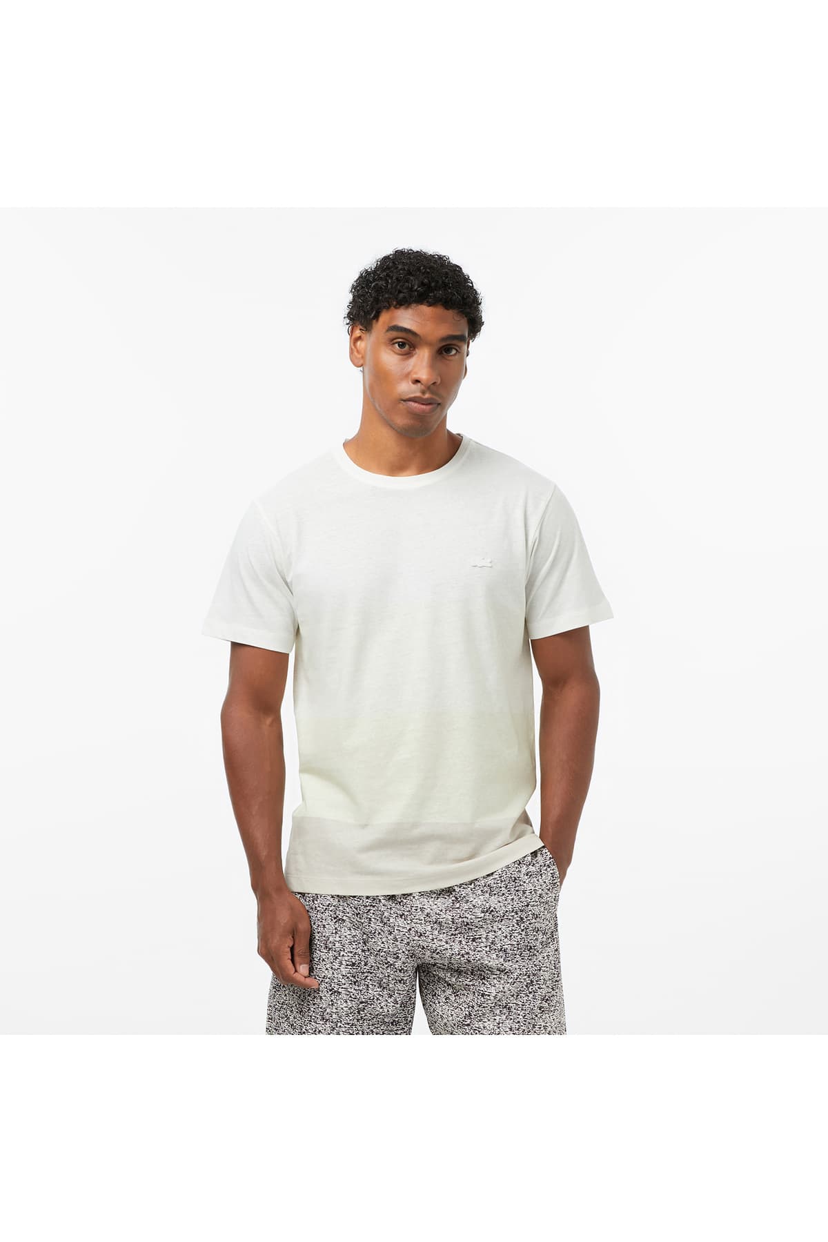 تیشرت مردانه Lacoste فیت معمولی یقه گرد بلوک رنگی بژ تیشرت مردانه Lacoste فیت معمولی یقه گرد بلوک رنگی بژ