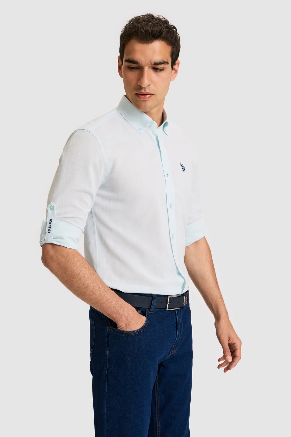 پیراهن مردانه U.S. Polo Assn. سرمهای روشن آستینبلند ساده مدل 50324660-VR059 پیراهن مردانه U.S. Polo Assn. سرمهای روشن آستینبلند ساده مدل 50324660-VR059