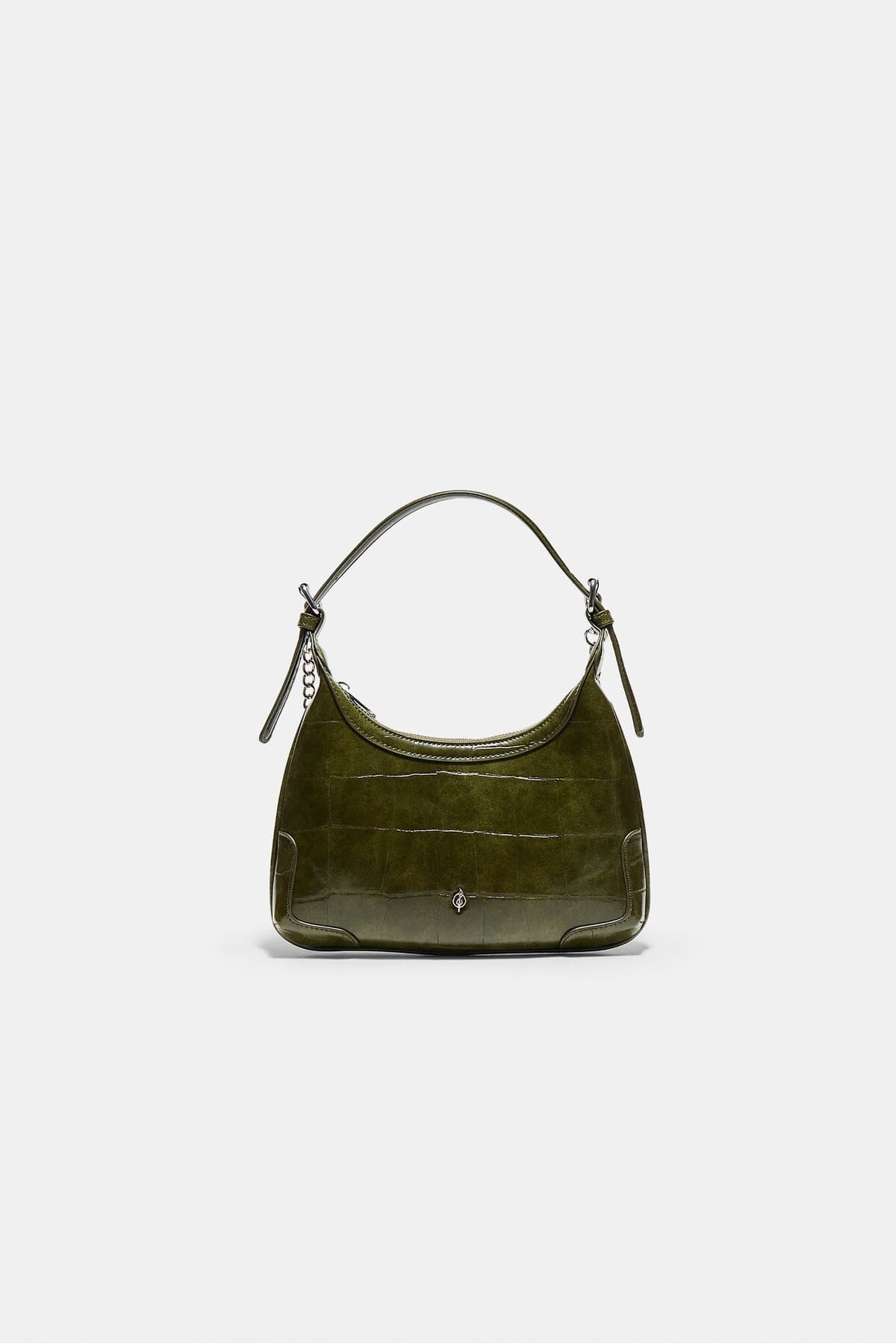 کیف دوشی مینی زنانه Stradivarius با زنجیر و طرح تمساح کیف دوشی مینی زنانه Stradivarius با زنجیر و طرح تمساح