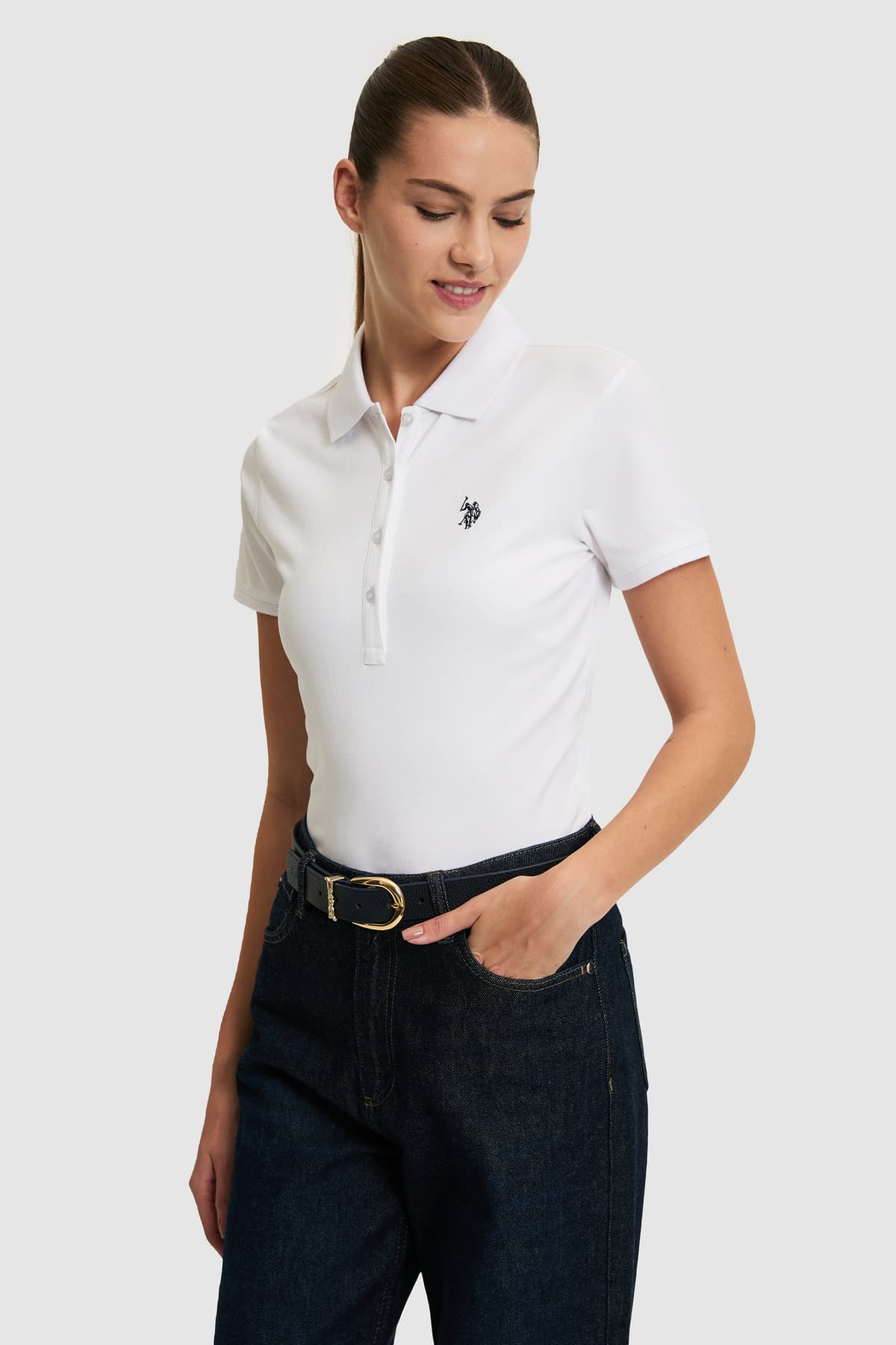 تیشرت زنانه یقه پولو U.S. Polo Assn. سرمهای ساده مدل 50321818-VR033 تیشرت زنانه یقه پولو U.S. Polo Assn. سرمهای ساده مدل 50321818-VR033