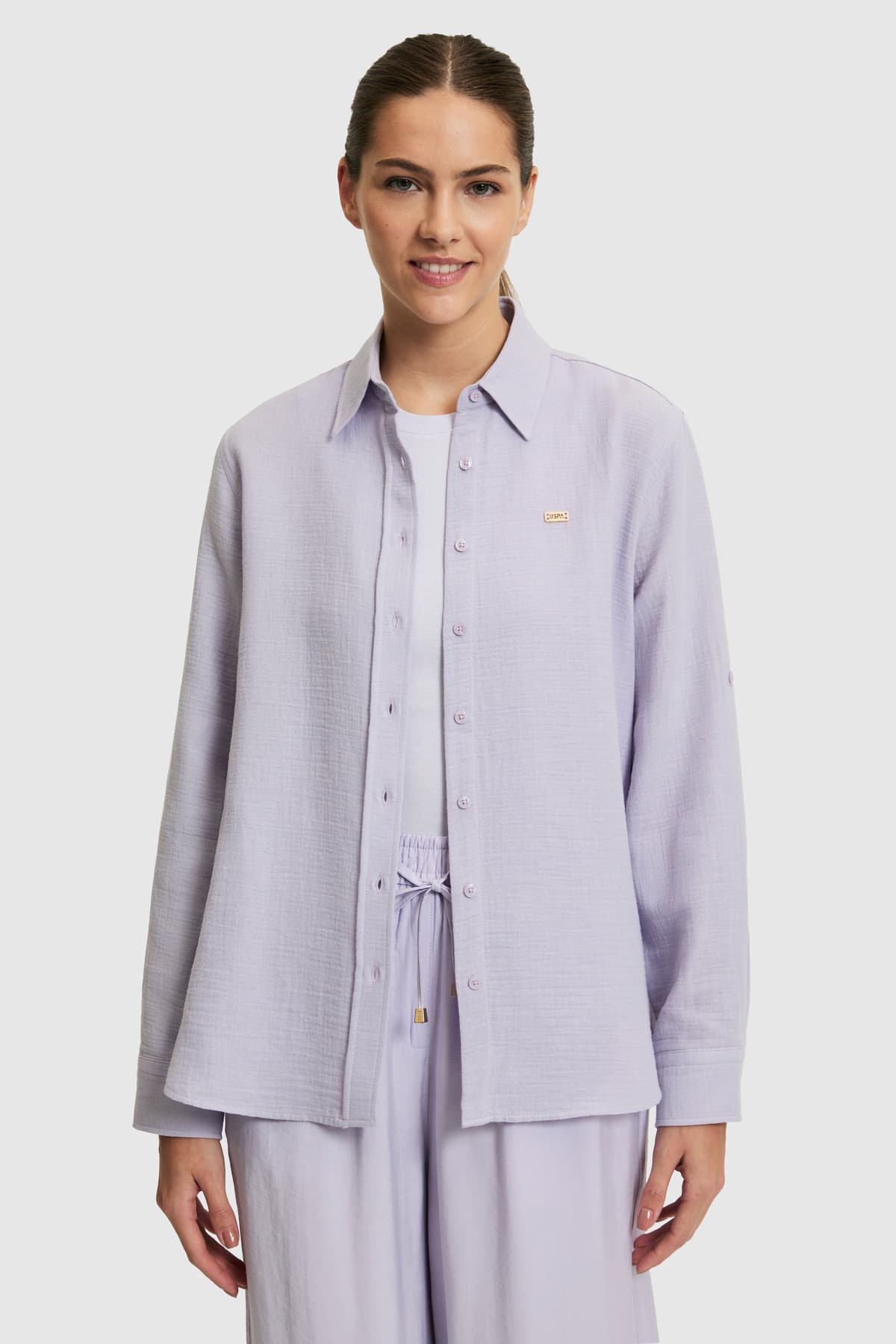 پیراهن زنانه آستینبلند یاسی U.S. Polo Assn. مدل 50324689-VR034 پیراهن زنانه آستینبلند یاسی U.S. Polo Assn. مدل 50324689-VR034