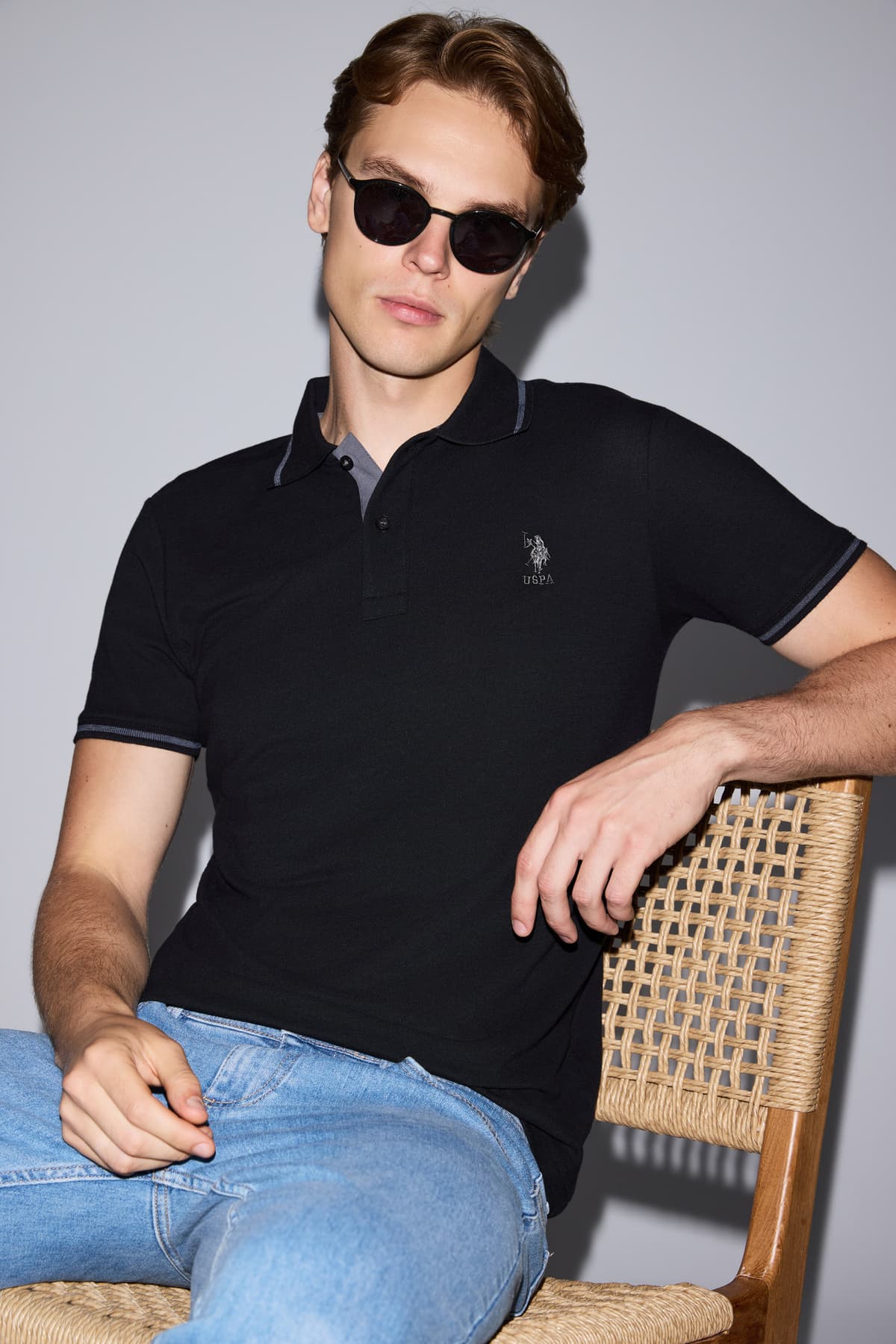 تیشرت ساده یقه پولو مردانه U.S. Polo Assn. مشکی فیت اسلیم مدل 50326975-VR046 تیشرت ساده یقه پولو مردانه U.S. Polo Assn. مشکی فیت اسلیم مدل 50326975-VR046