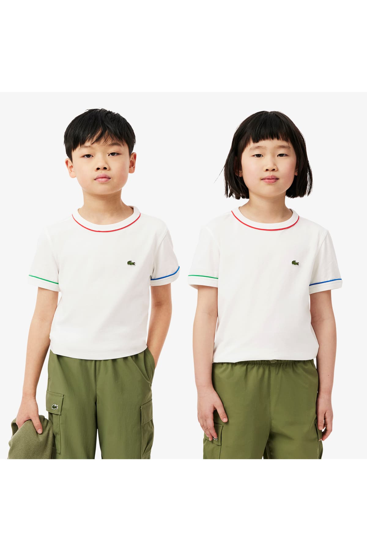 تیشرت بچگانه Lacoste یقه گرد کرم تیشرت بچگانه Lacoste یقه گرد کرم