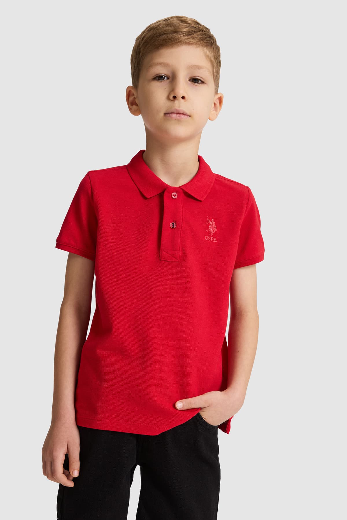 تیشرت پسرانه U.S. Polo Assn. مشکی یقه پولو ساده مدل 50320118-VR046 تیشرت پسرانه U.S. Polo Assn. مشکی یقه پولو ساده مدل 50320118-VR046