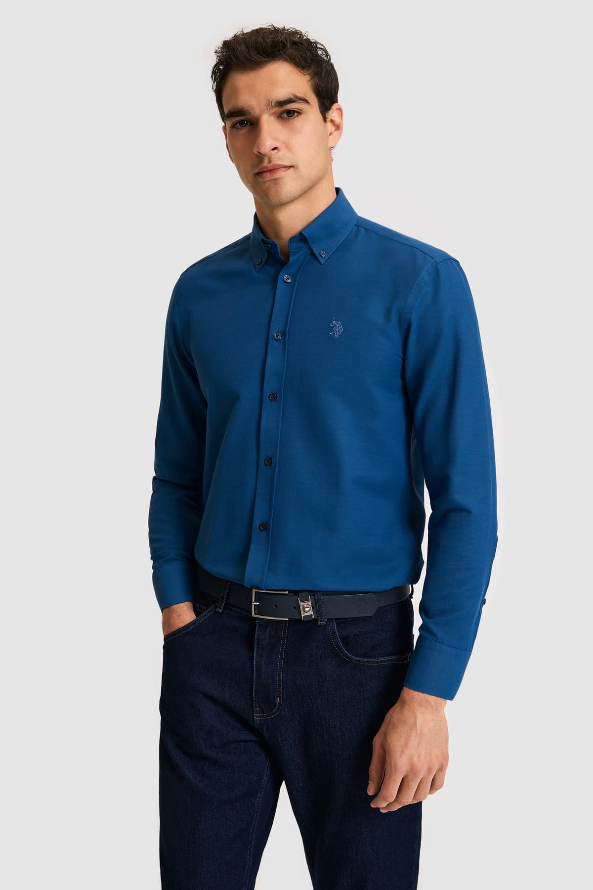 پیراهن مردانه U.S. Polo Assn. آستین بلند سرمهای روشن مدل 50324708-VR059 پیراهن مردانه U.S. Polo Assn. آستین بلند سرمهای روشن مدل 50324708-VR059